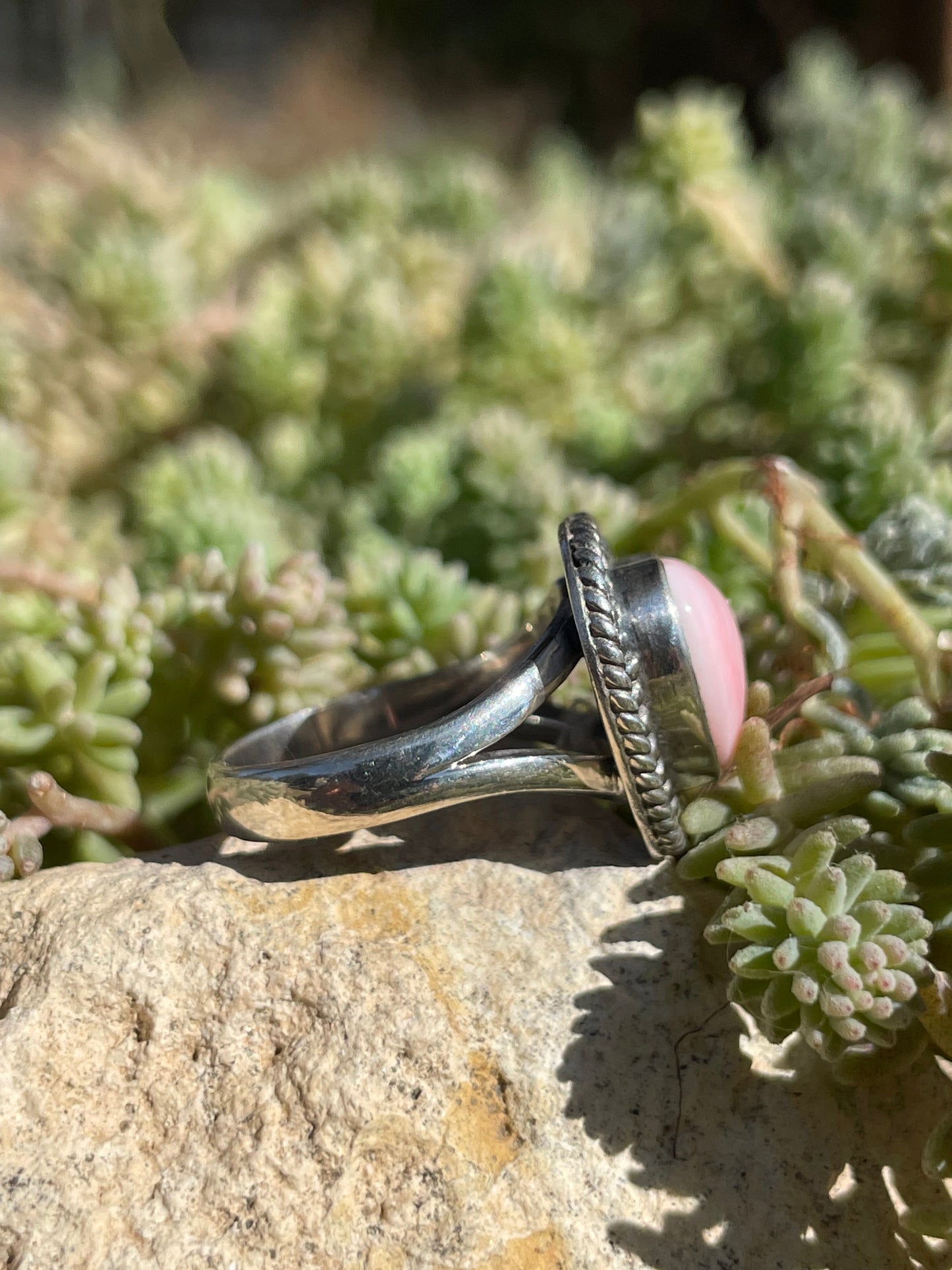 Pink Conch Heart Ring Size 6.75 | 925 Sterling Silver Southwest B989