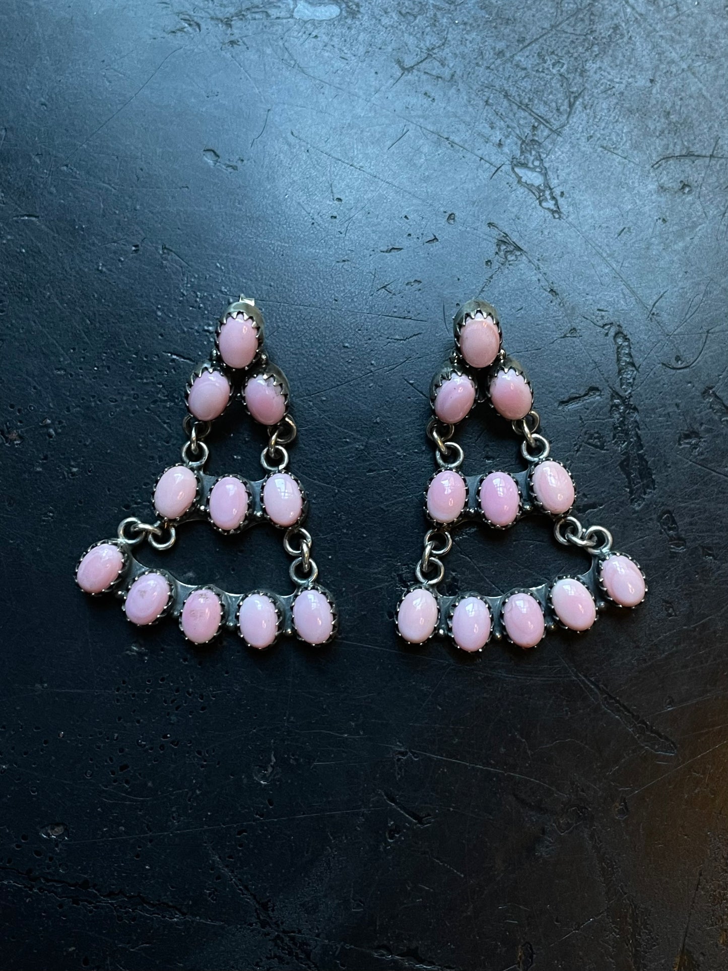 Pink Conch Chandelier Earrings | 925 Sterling Silver E376