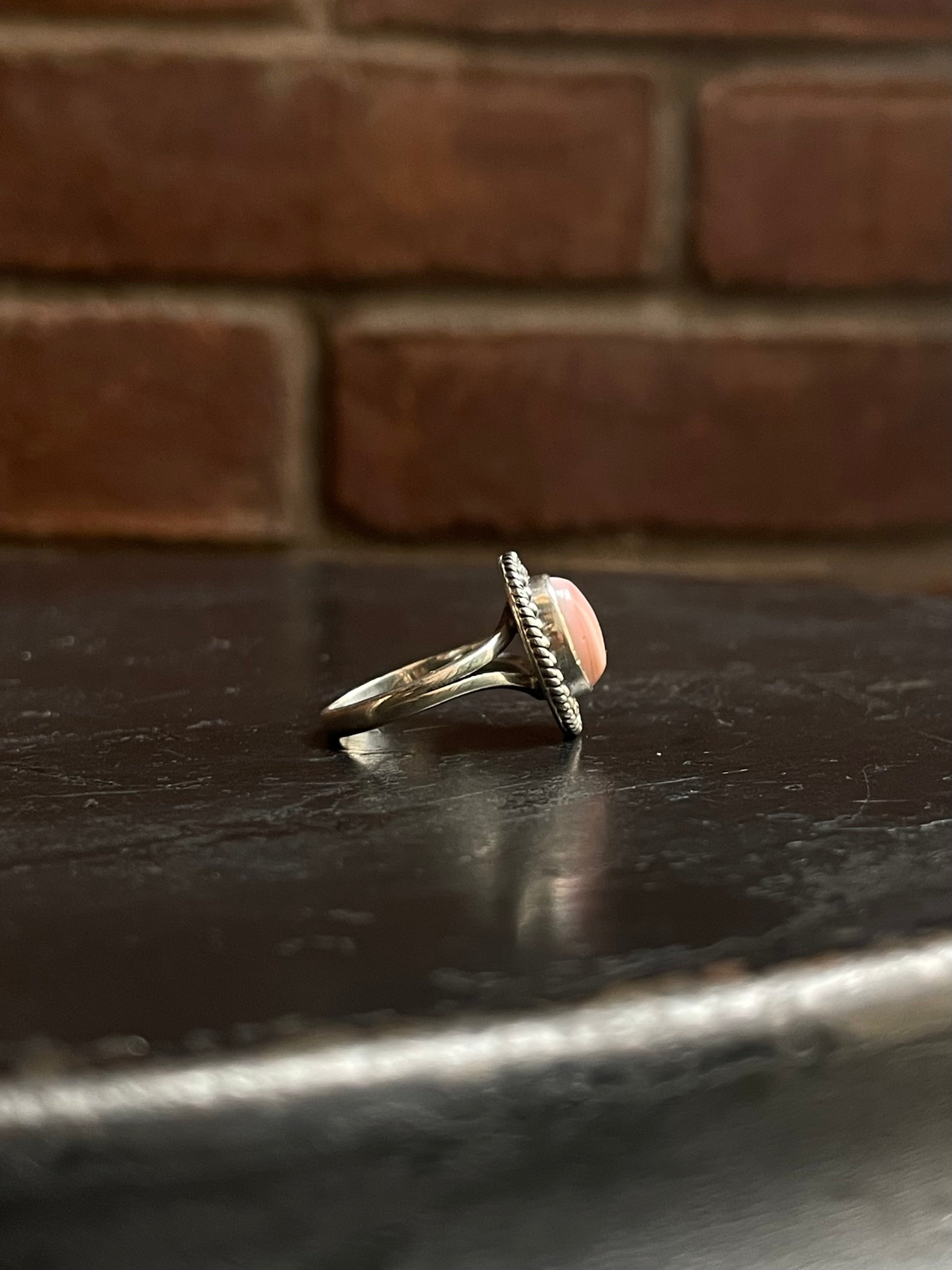 Pink Conch Ring Size 6.75 | 925 Sterling Silver E754