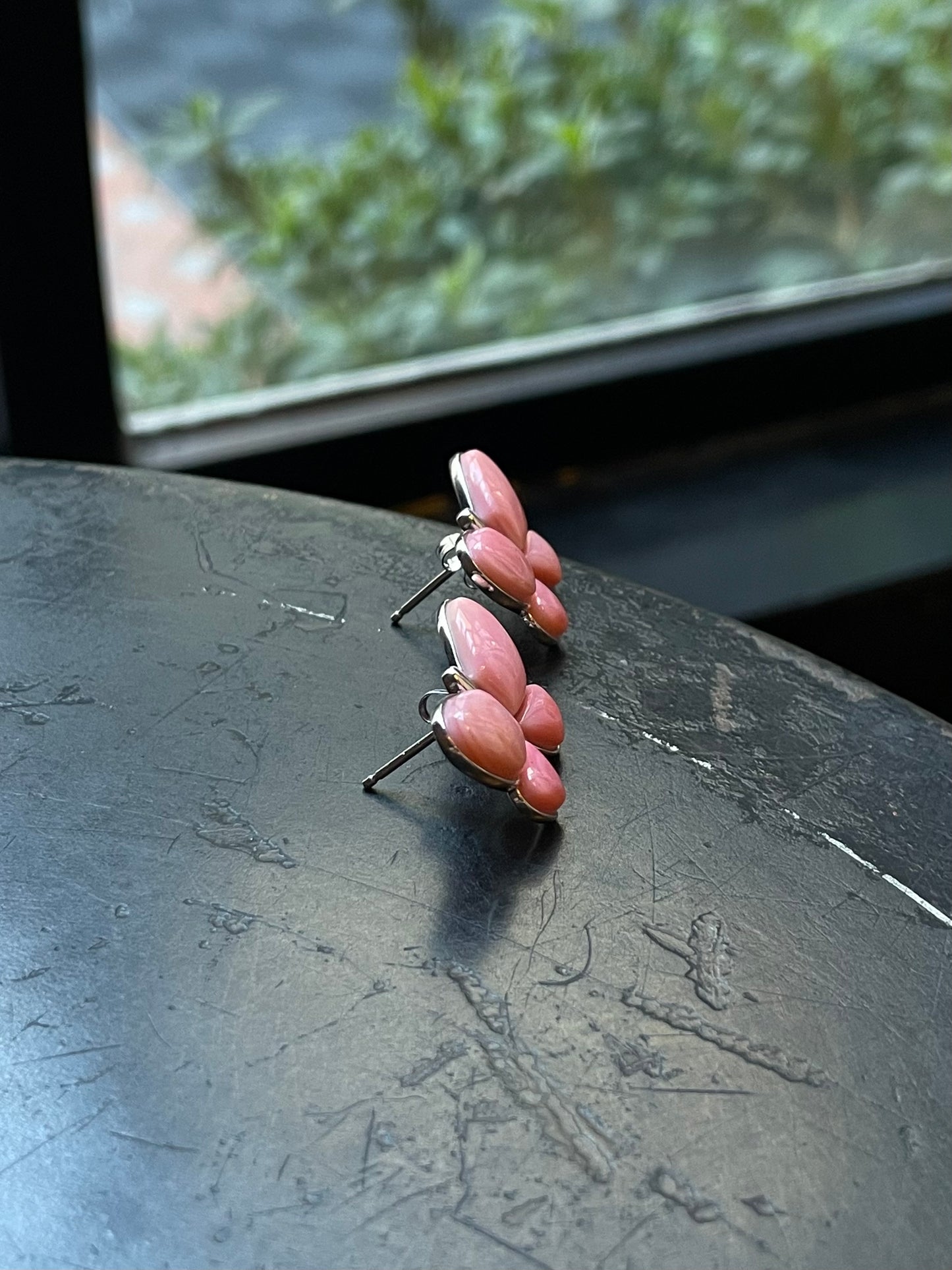 Pink Conch Butterfly Stud Earrings | 925 Sterling Silver E405