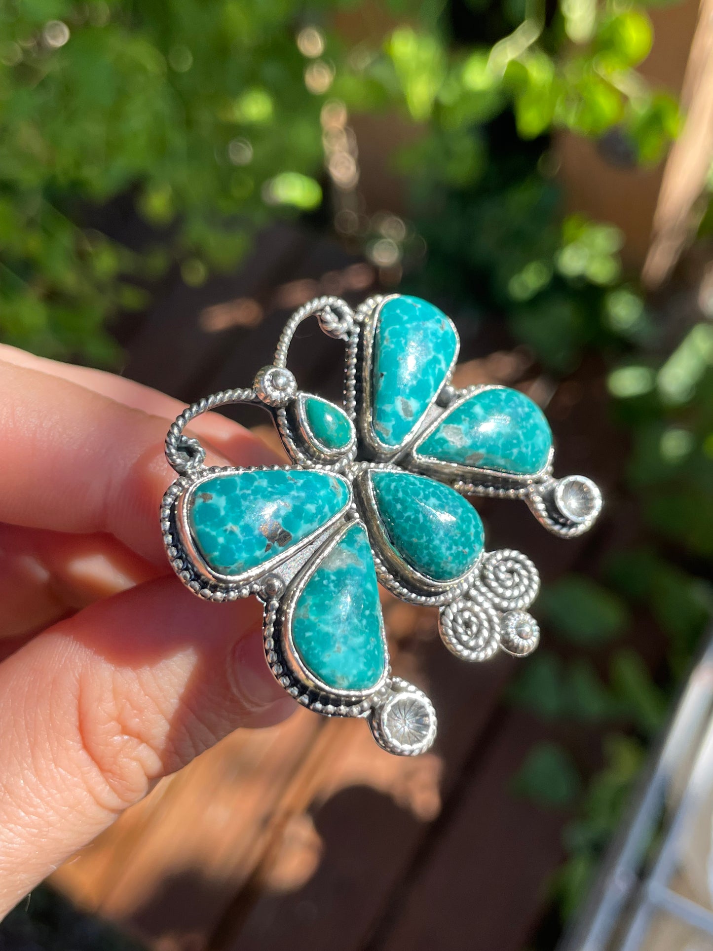 Chrysocolla Butterfly Ring | 925 Sterling Silver | Size 7 Y79