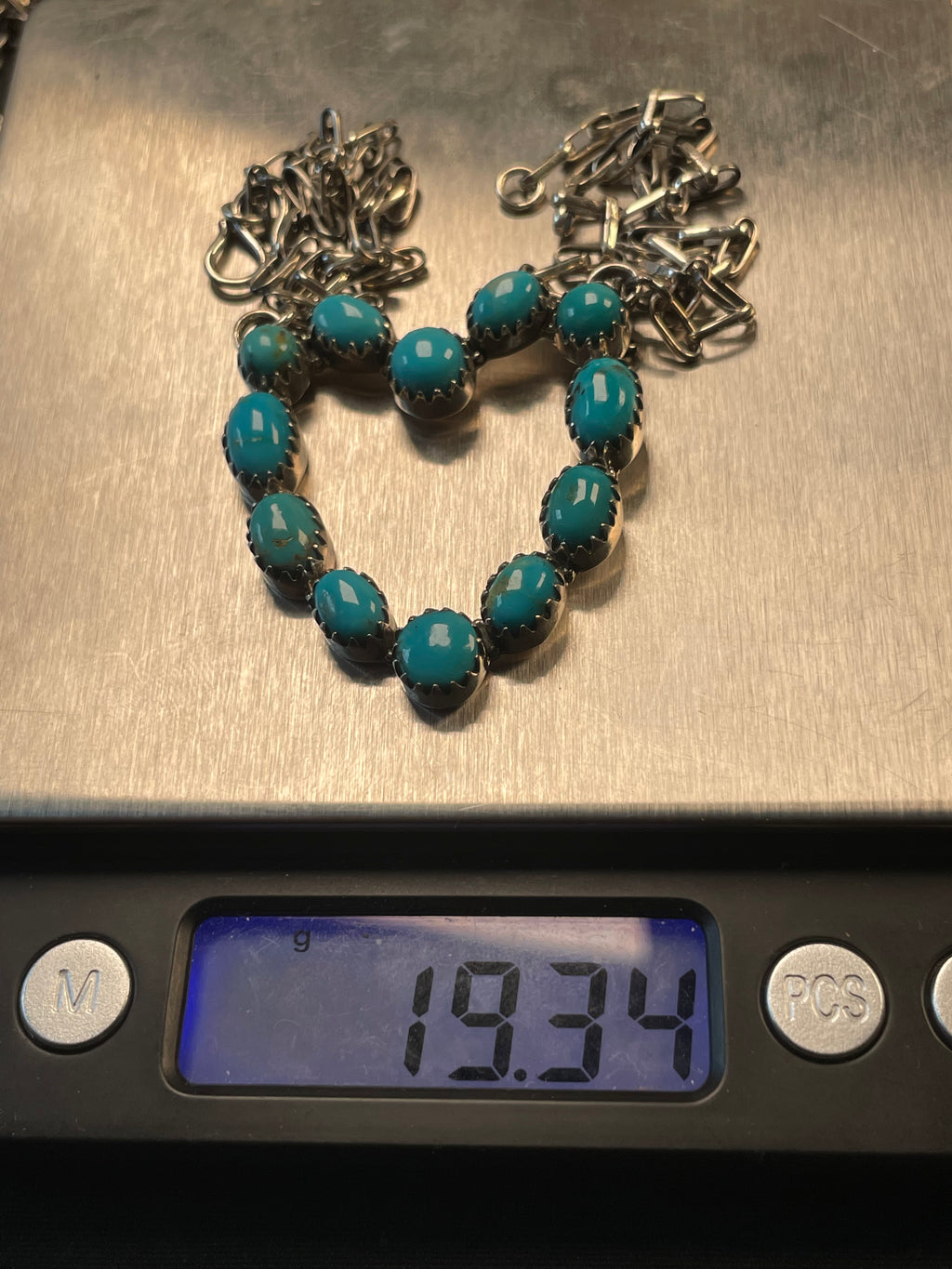 Kingman Turquoise Heart Necklace | 925 Sterling Silver D209