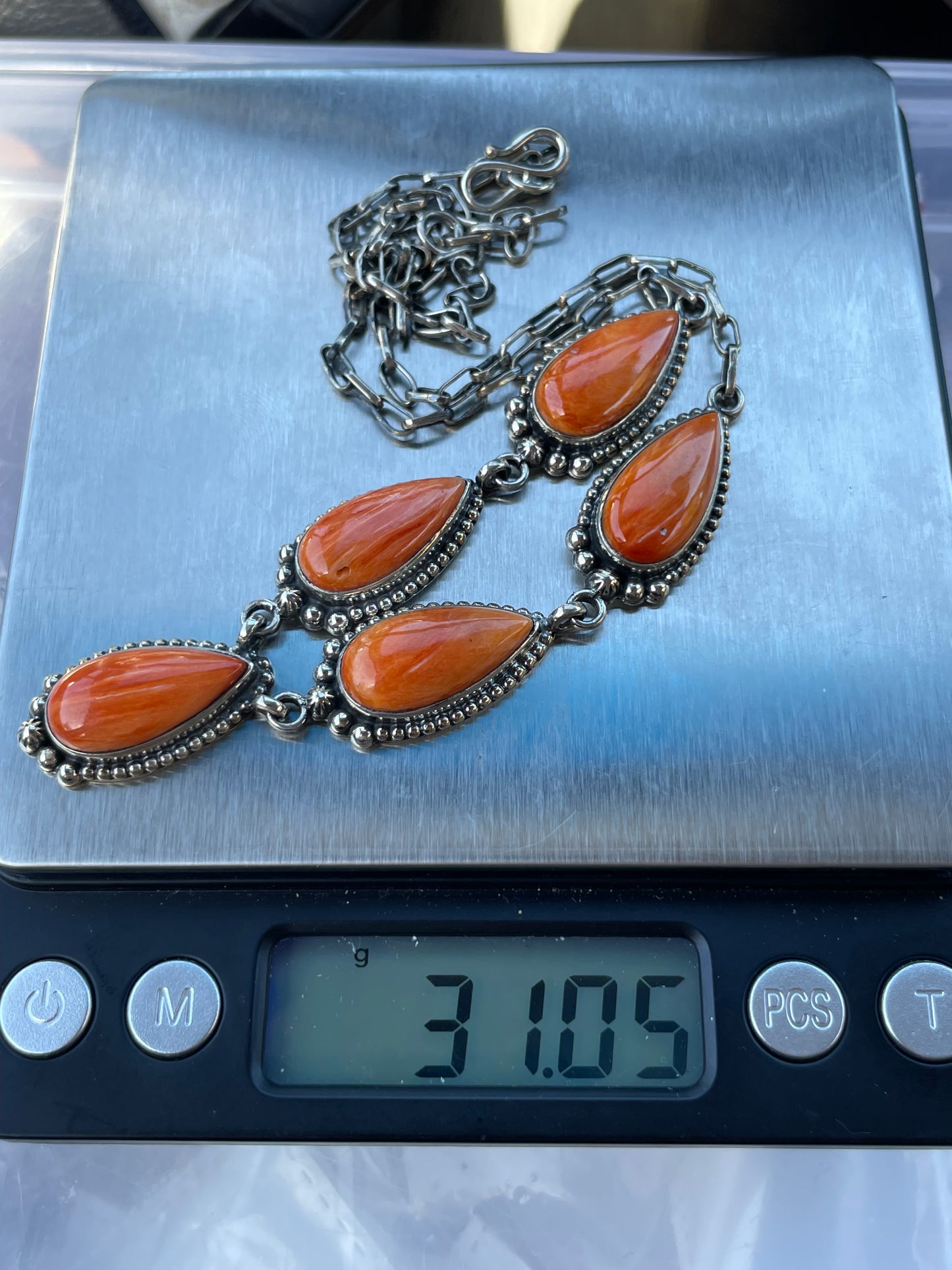Spiny Oyster Lariat Necklace | Sterling Silver 925 C752