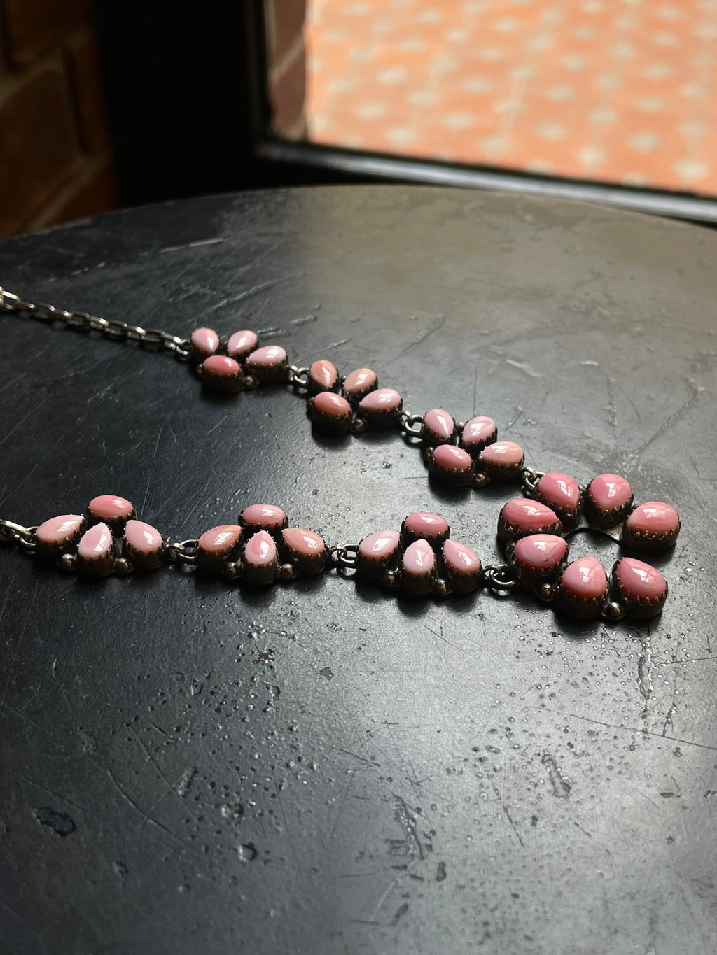 Pink Conch Naja Necklace | Blossom Cluster | 925 Silver E556