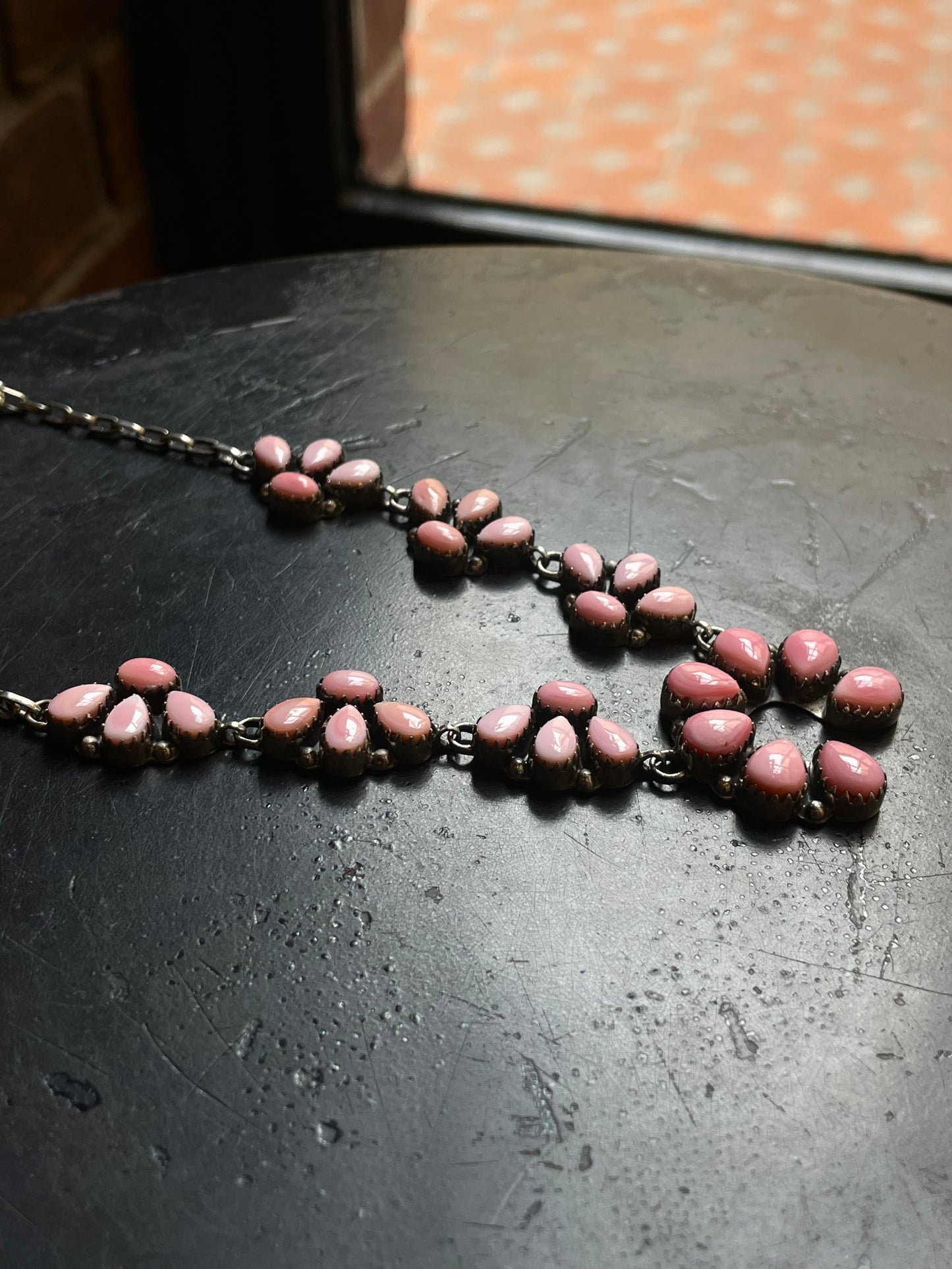 Pink Conch Naja Necklace | Blossom Cluster | 925 Silver E556