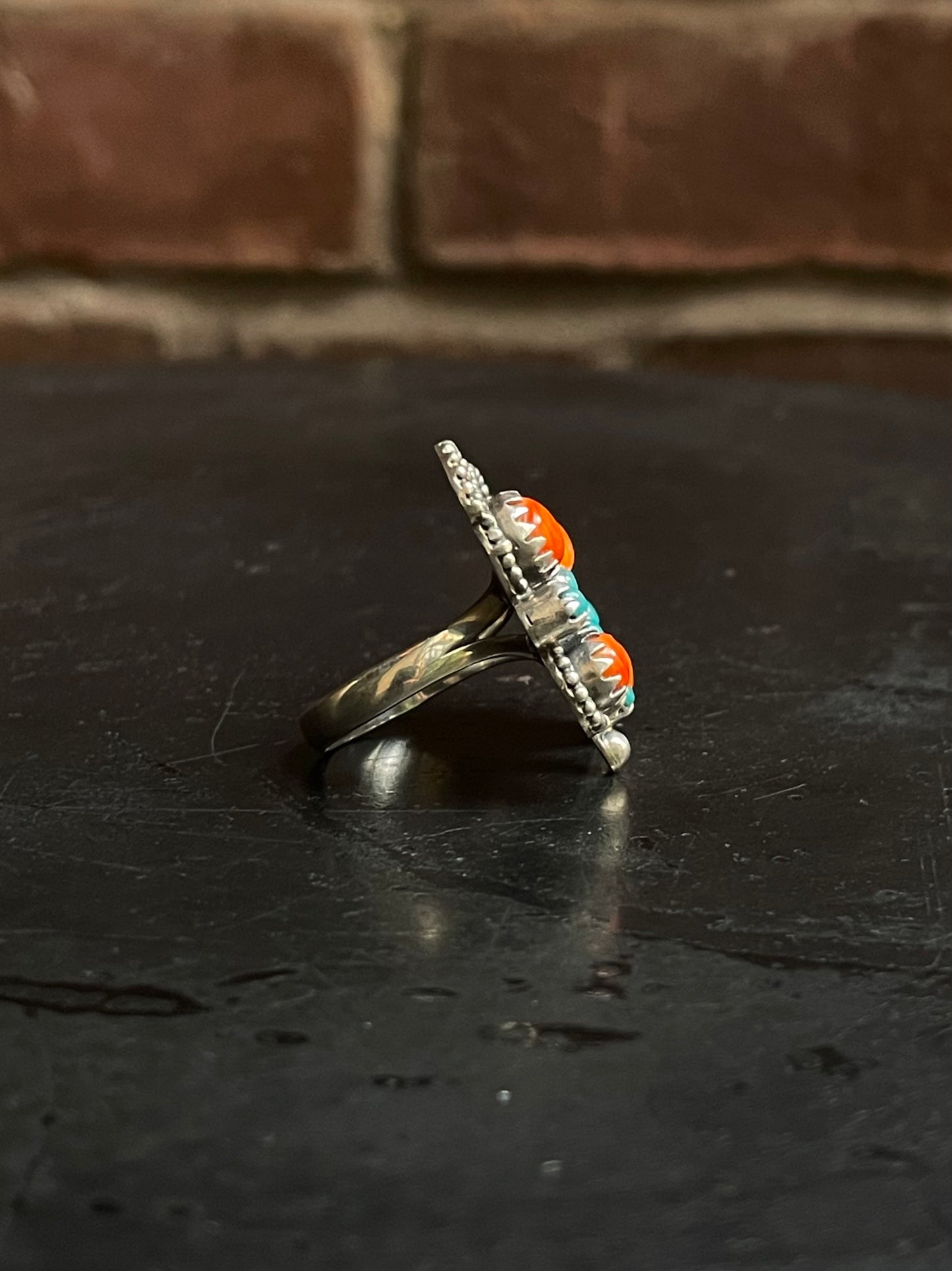 Spiny Oyster & Turquoise Butterfly Ring Size 7 | 925 Sterling Silver G200