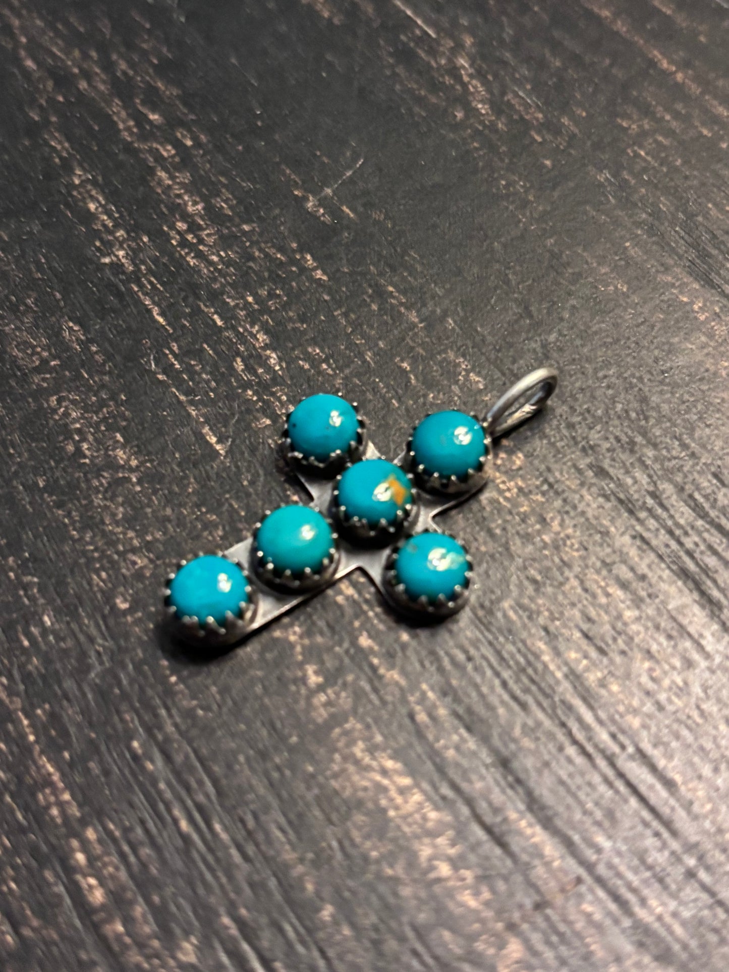 Turquoise Cross Pendant | 925 Sterling Silver Southwestern A114
