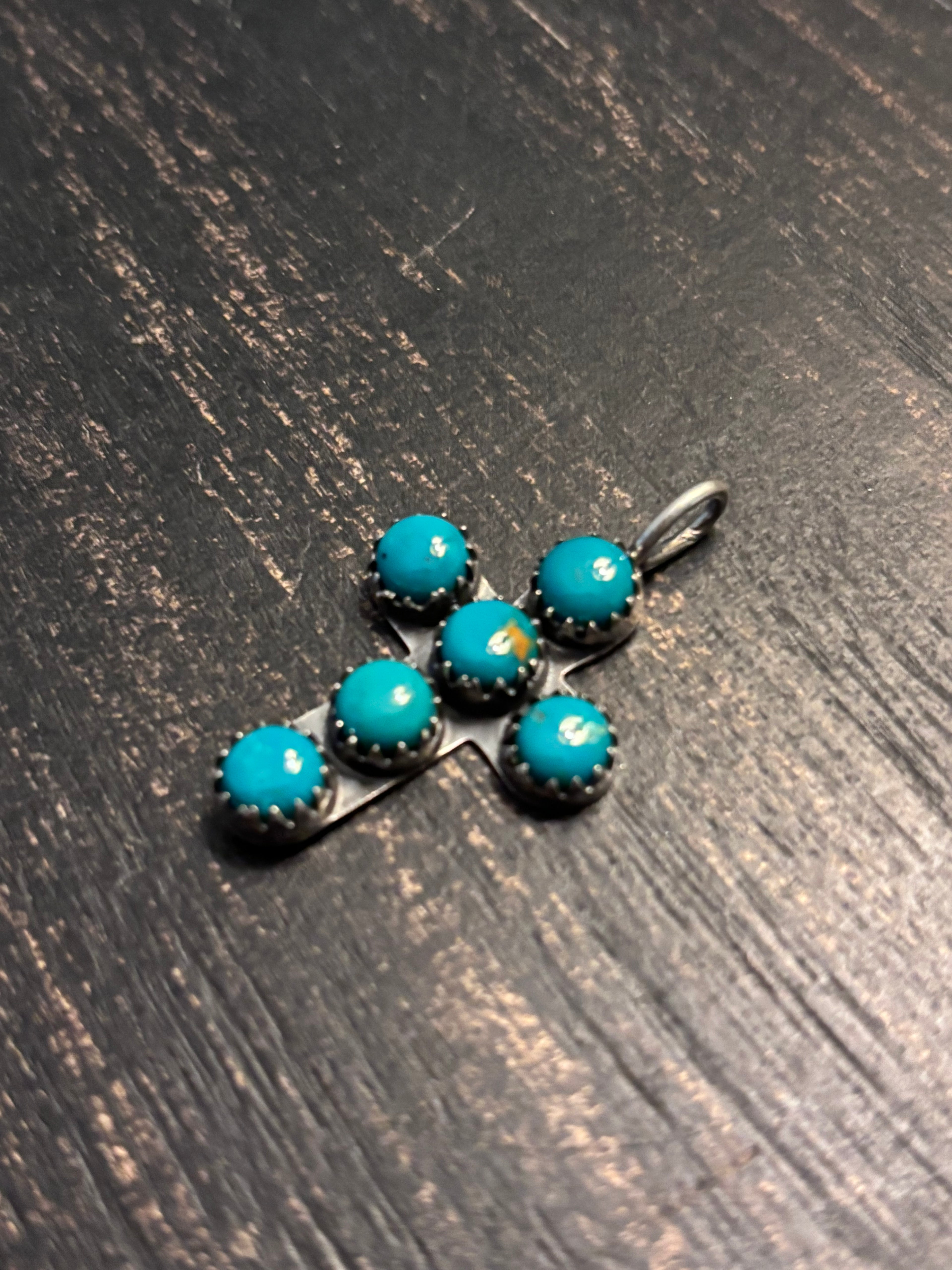 Turquoise Cross Pendant | 925 Sterling Silver Southwestern A114