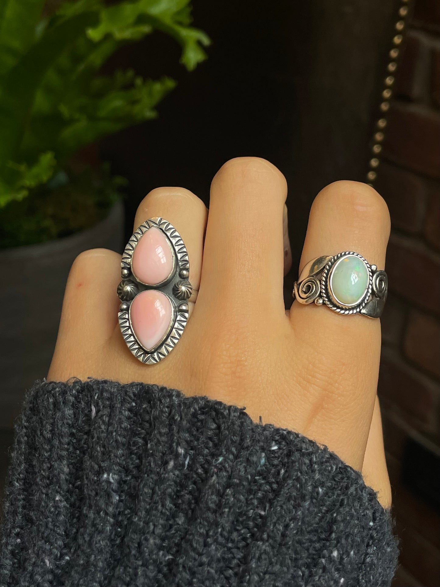 Pink Conch Ring Size 7 | 925 Sterling Silver G168