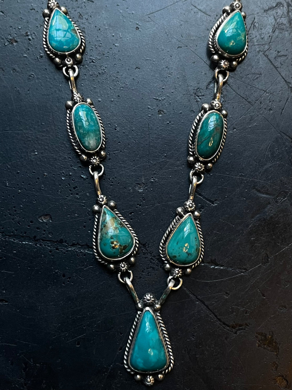 Turquoise Lariat Necklace | 925 Sterling Silver E627