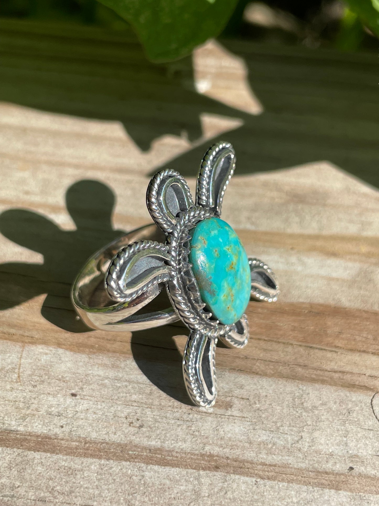 Turquoise Sea Turtle Ring | 925 Sterling Silver Size 7.5 B331
