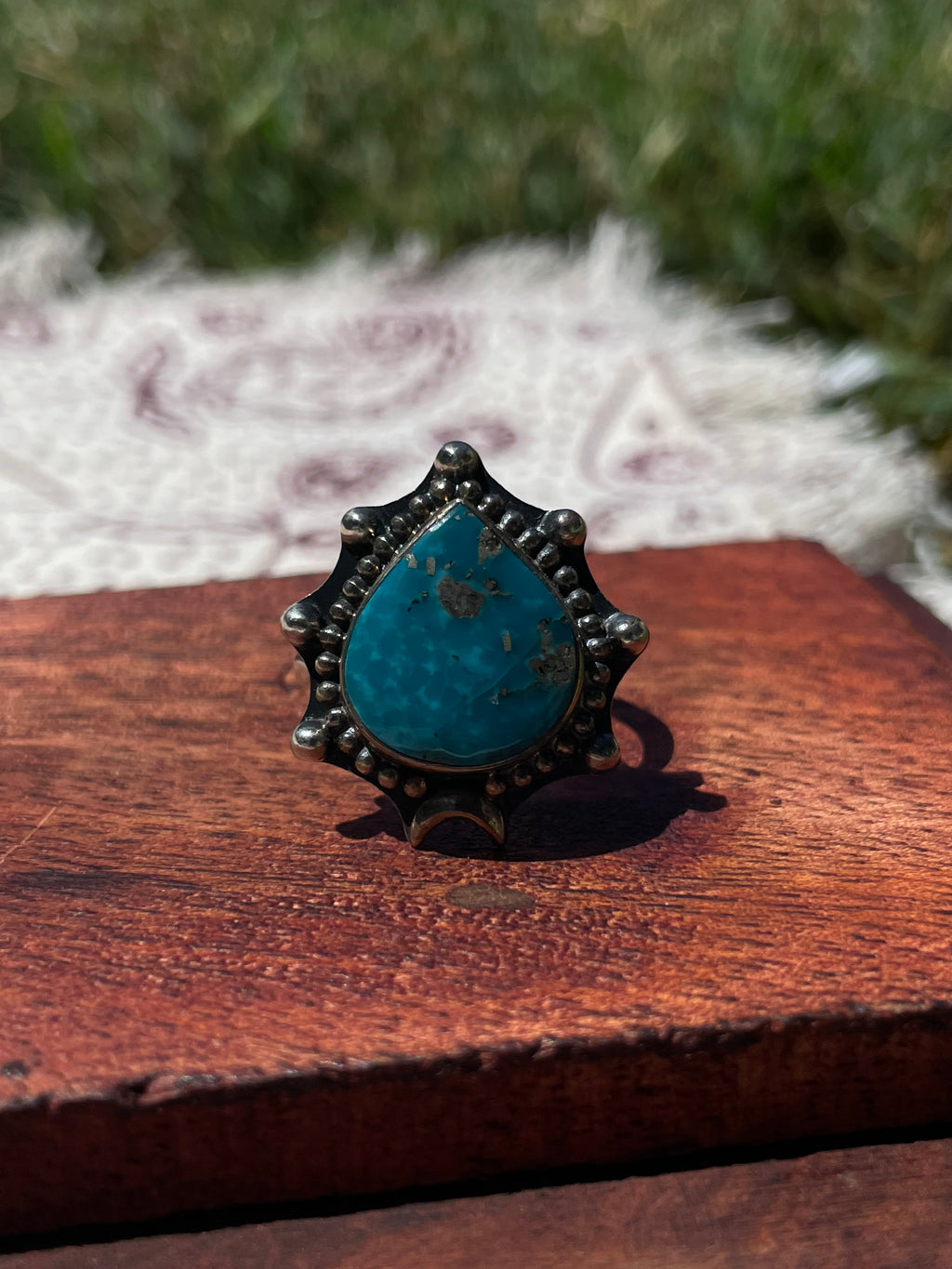 Turquoise Ring | 925 Sterling Silver Size 8.5 D296