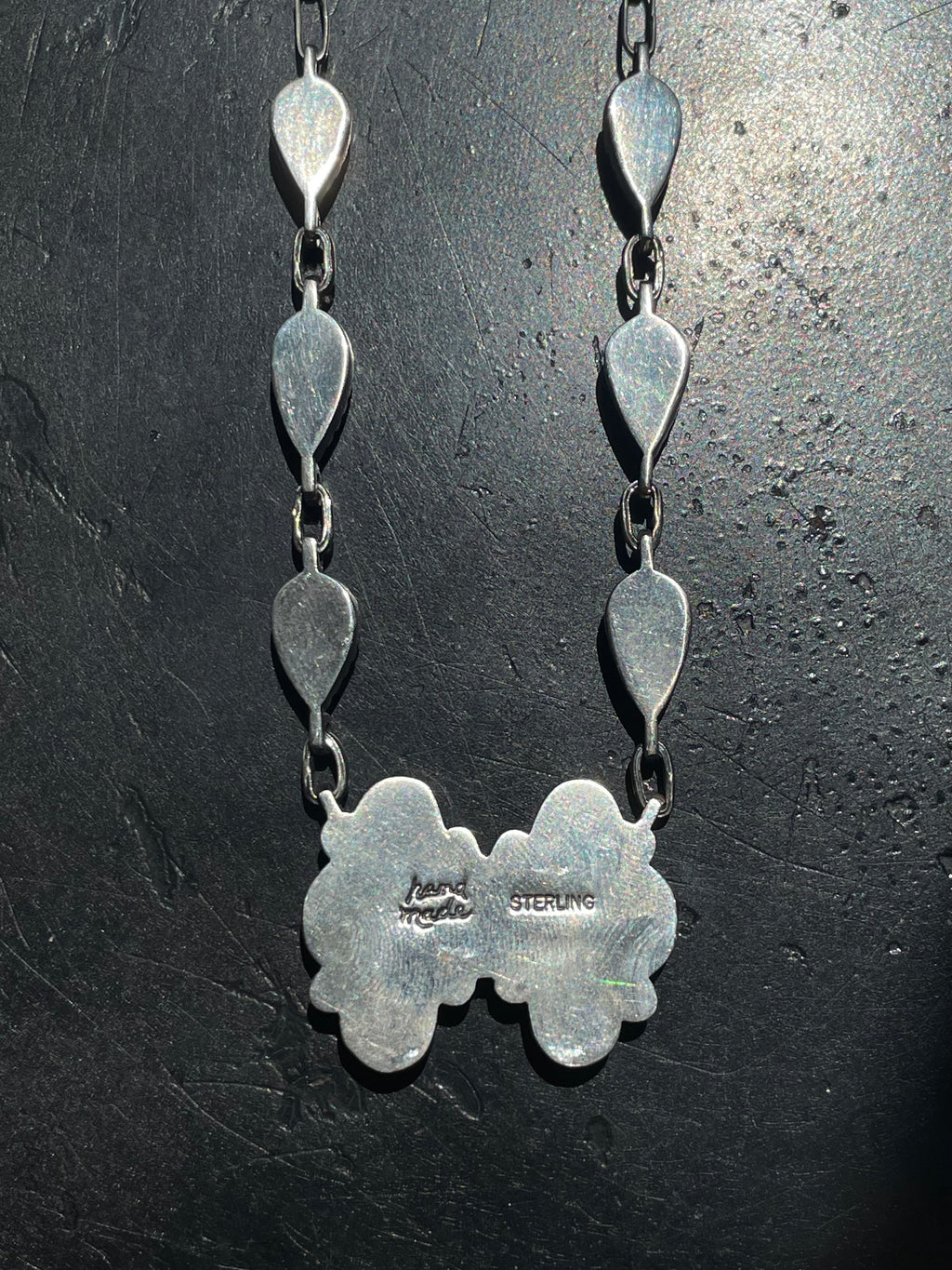 Kingman Turquoise Cluster Necklace | Sterling Silver G421