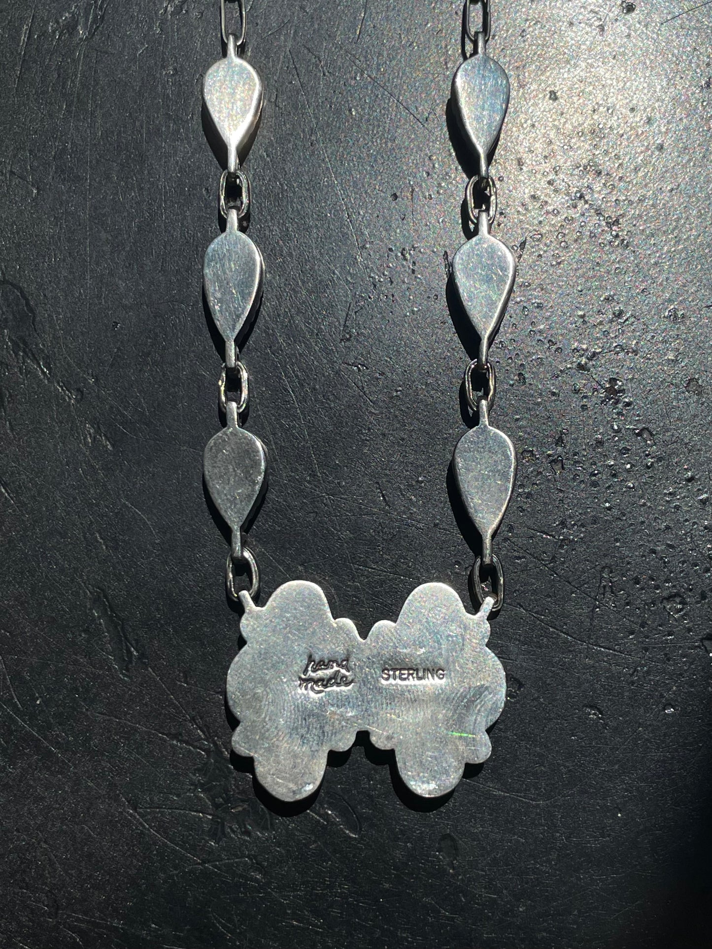 Kingman Turquoise Cluster Necklace | Sterling Silver G421