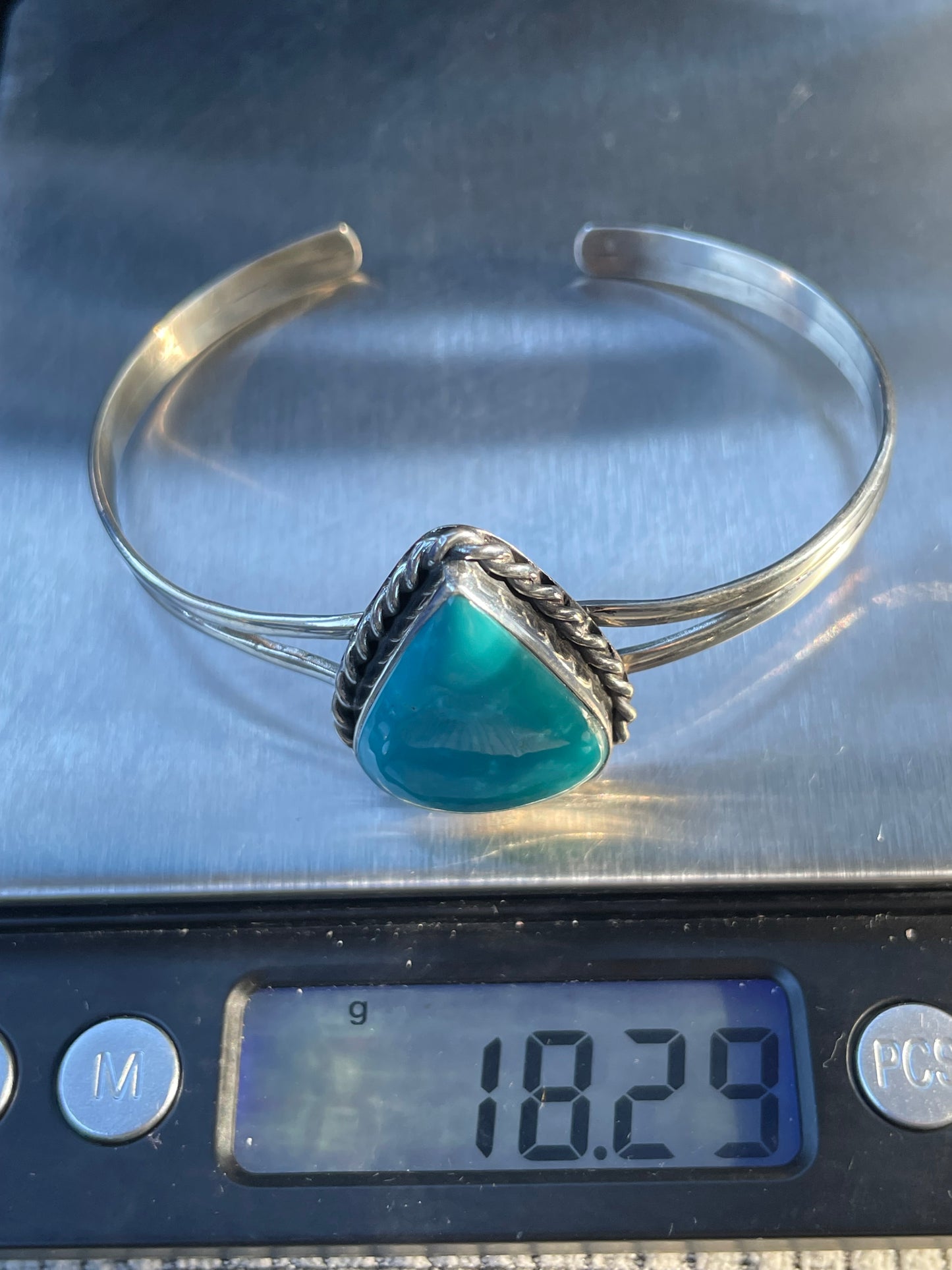 Kingman Turquoise Cuff Bracelet | 925 Sterling Silver D116
