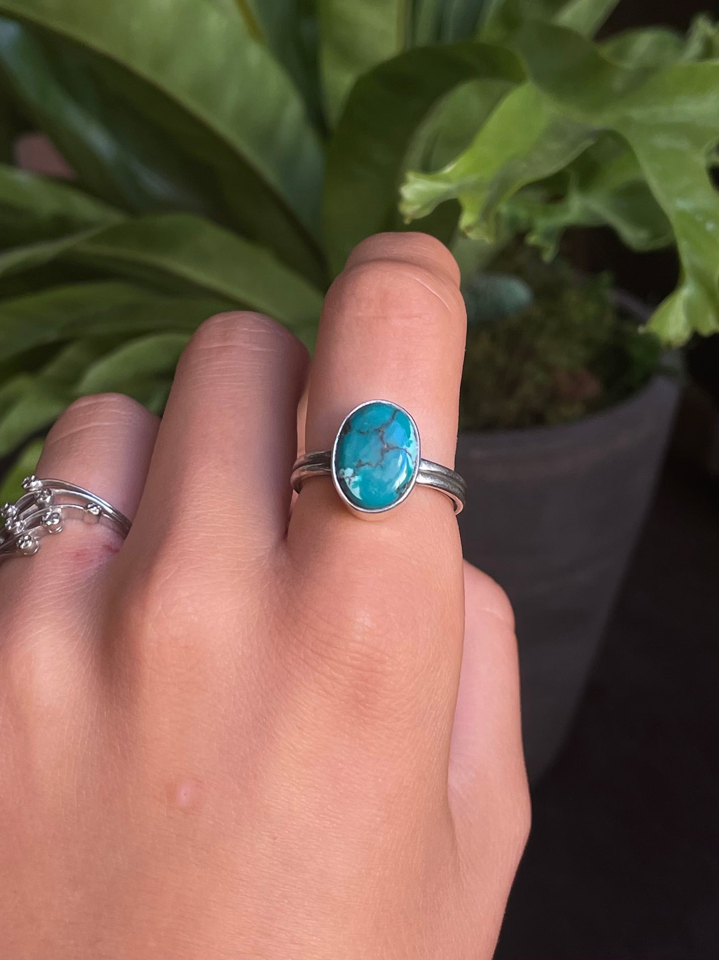 Kingman Turquoise Ring | Sterling Silver | Size 9 G350