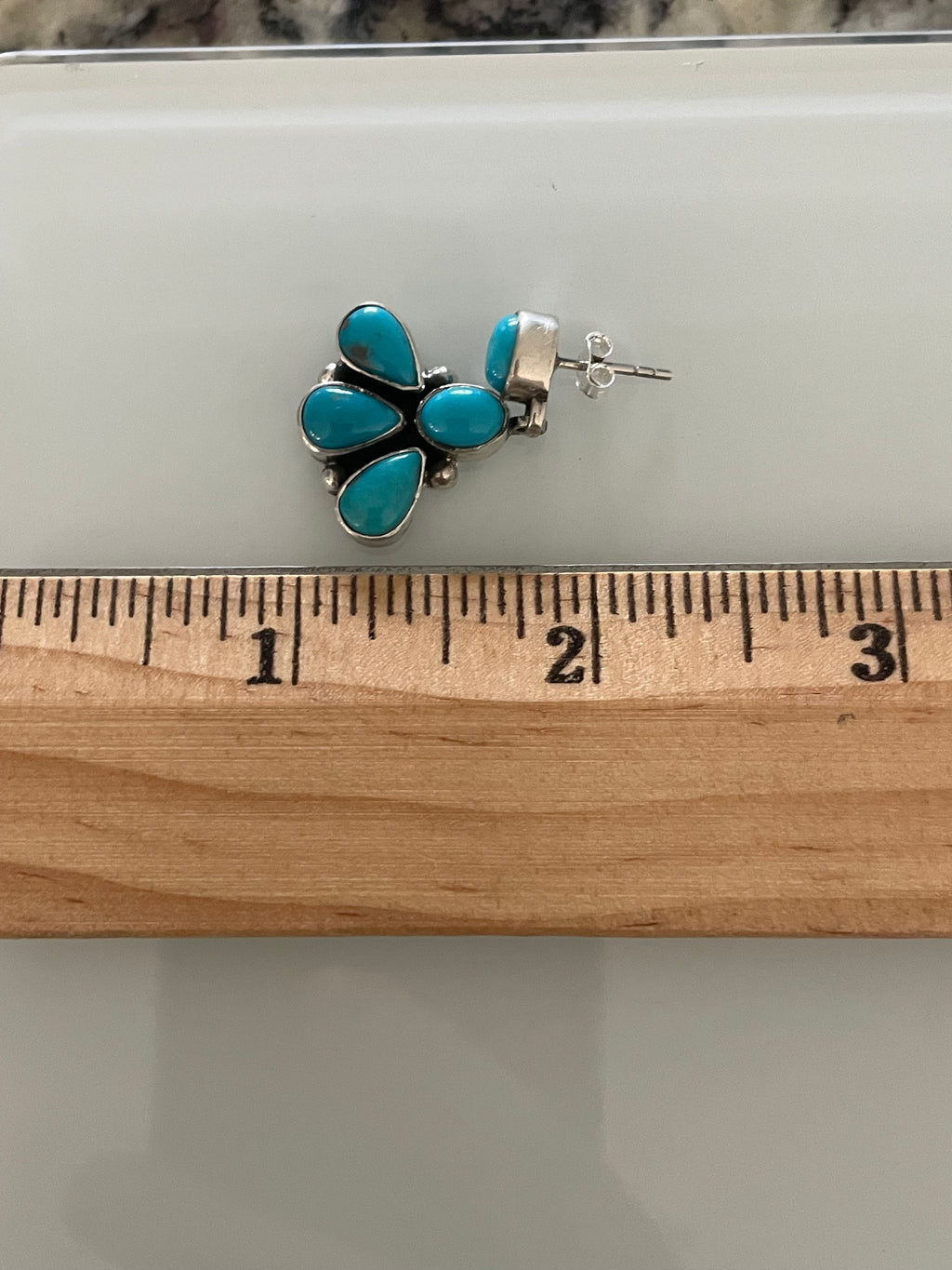 Kingman Turquoise Drop Earrings | 925 Sterling Silver E412