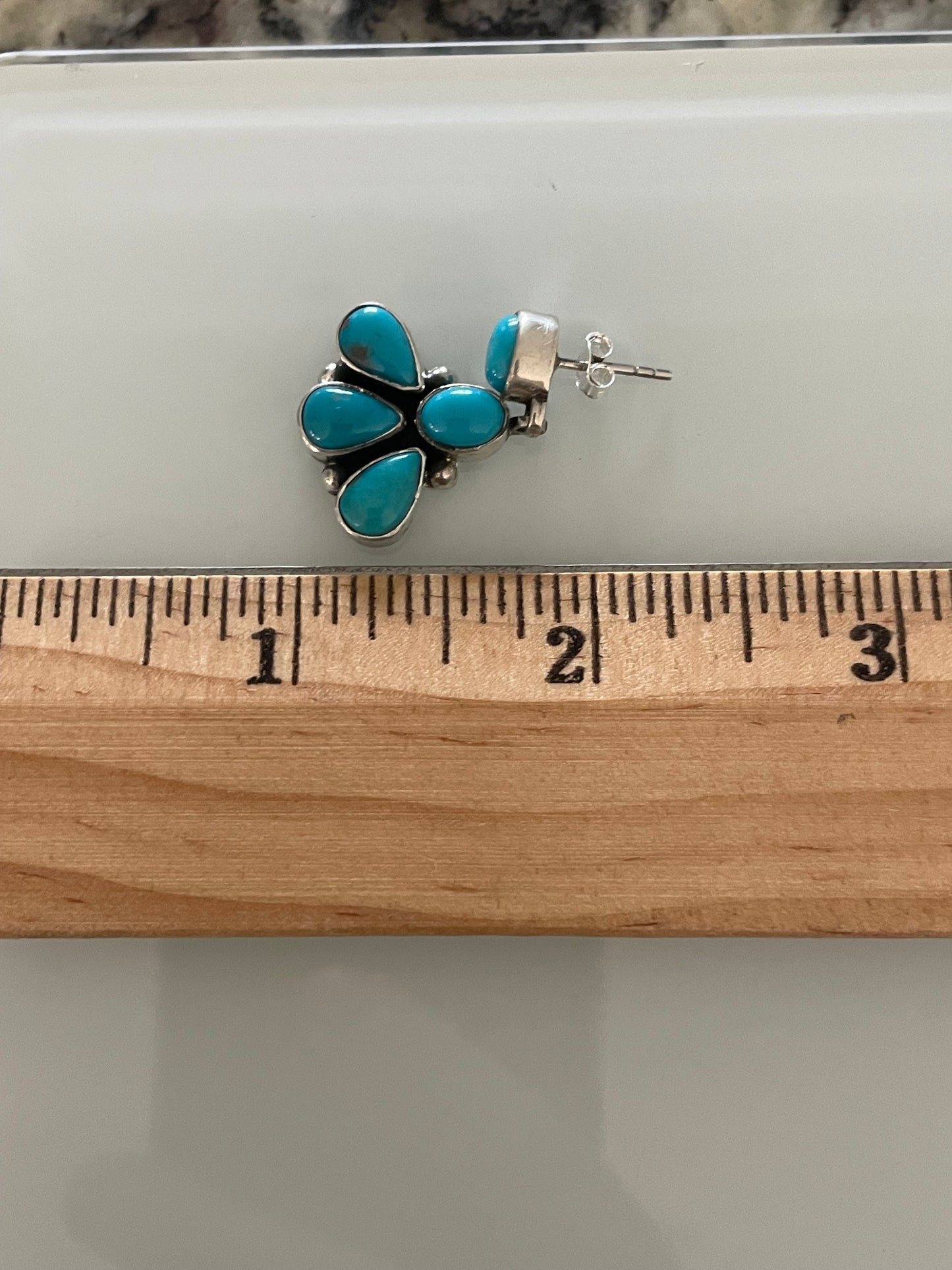 Kingman Turquoise Drop Earrings | 925 Sterling Silver E412