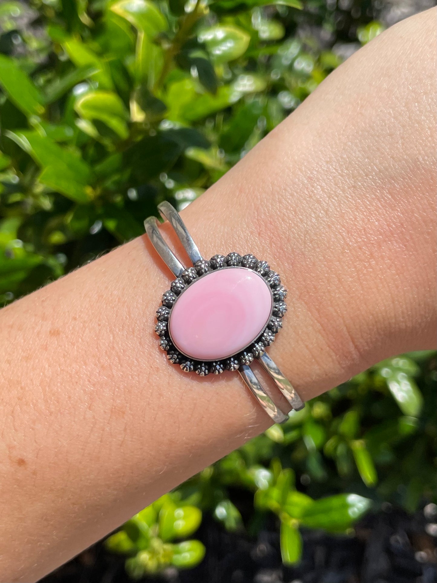 Pink Conch Cuff Bracelet | 925 Sterling Silver D147