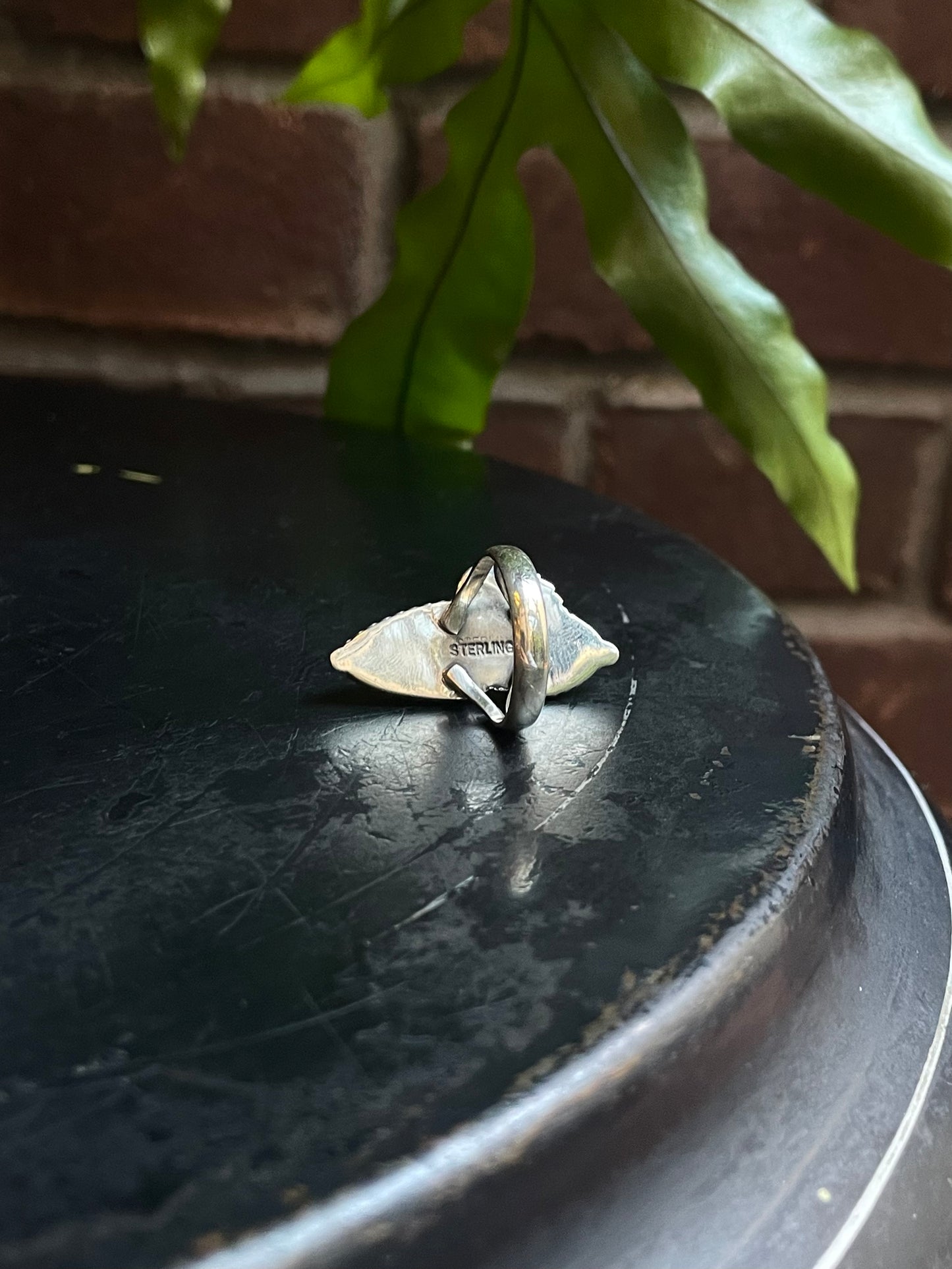 Pink Conch Leaf Ring | Sterling Silver 925 | Size 6 C608