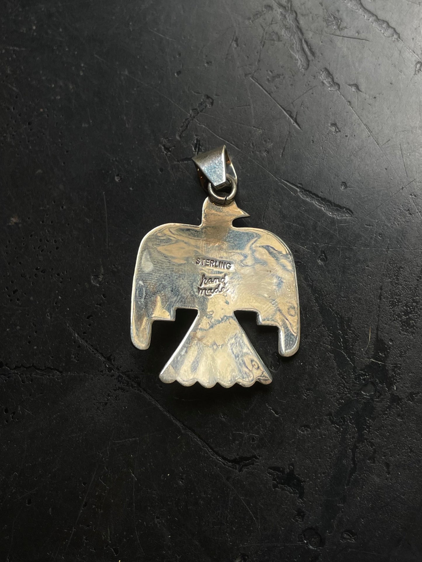 Pink Conch Thunderbird Pendant | 925 Sterling Silver E508
