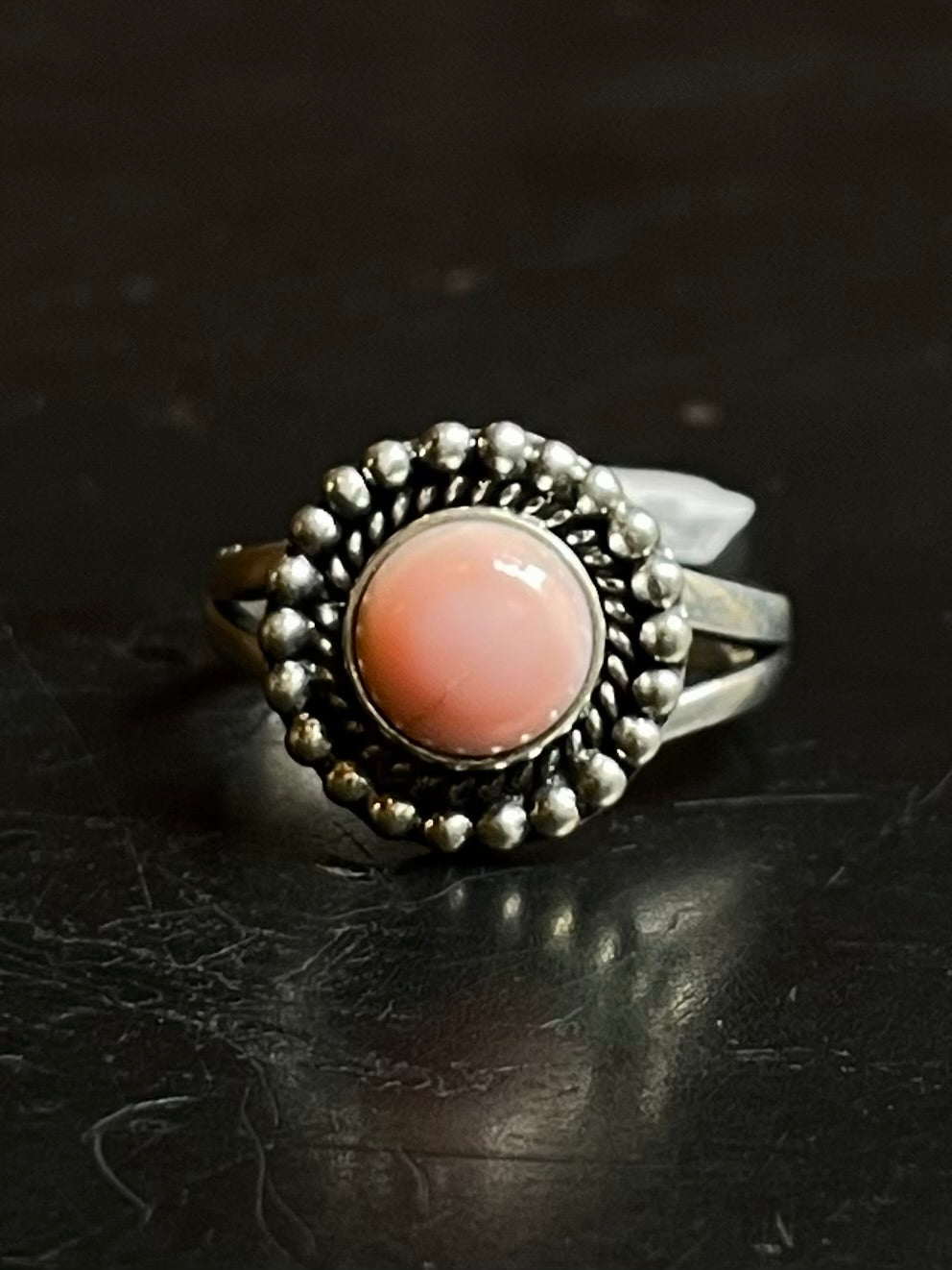 Pink Conch Ring | Sterling Silver | Size 8 | A286