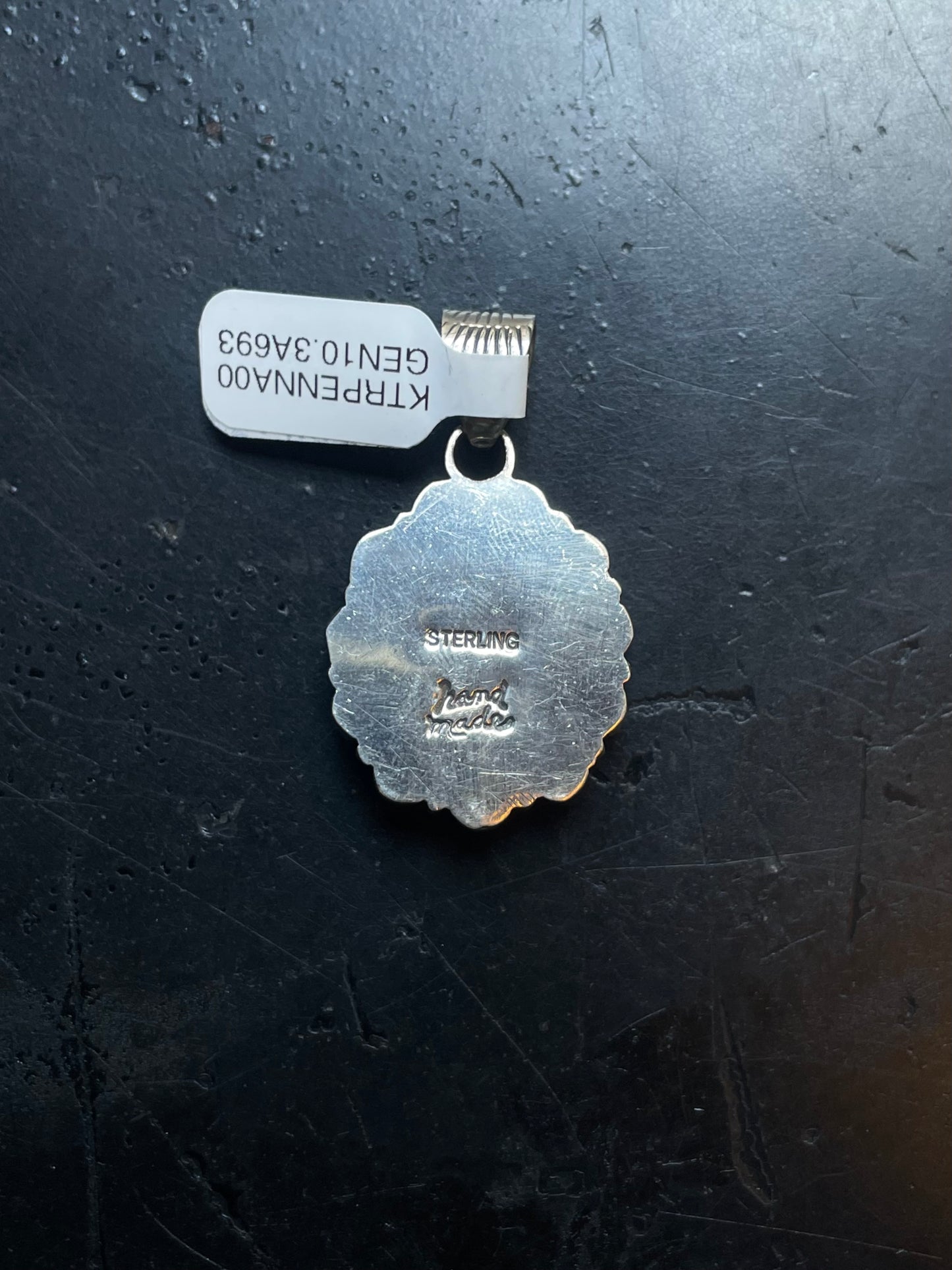 Oval Cluster Kingman Turquoise Pendant | Sterling Silver | A693