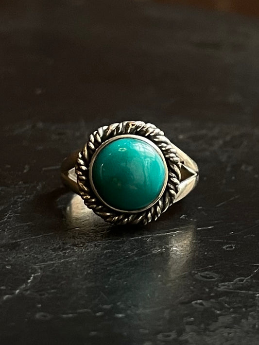 Kingman Turquoise Ring Size 7 | 925 Sterling Silver E735