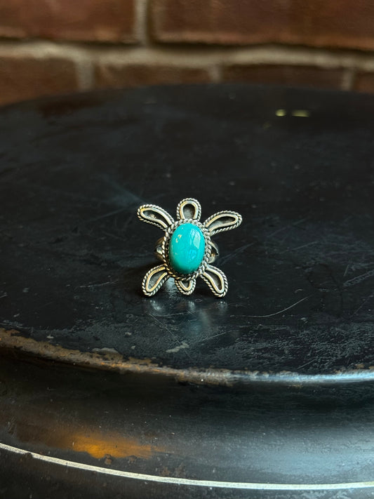 Turquoise Turtle Ring Size 6.5  | 925 Sterling Silver C424