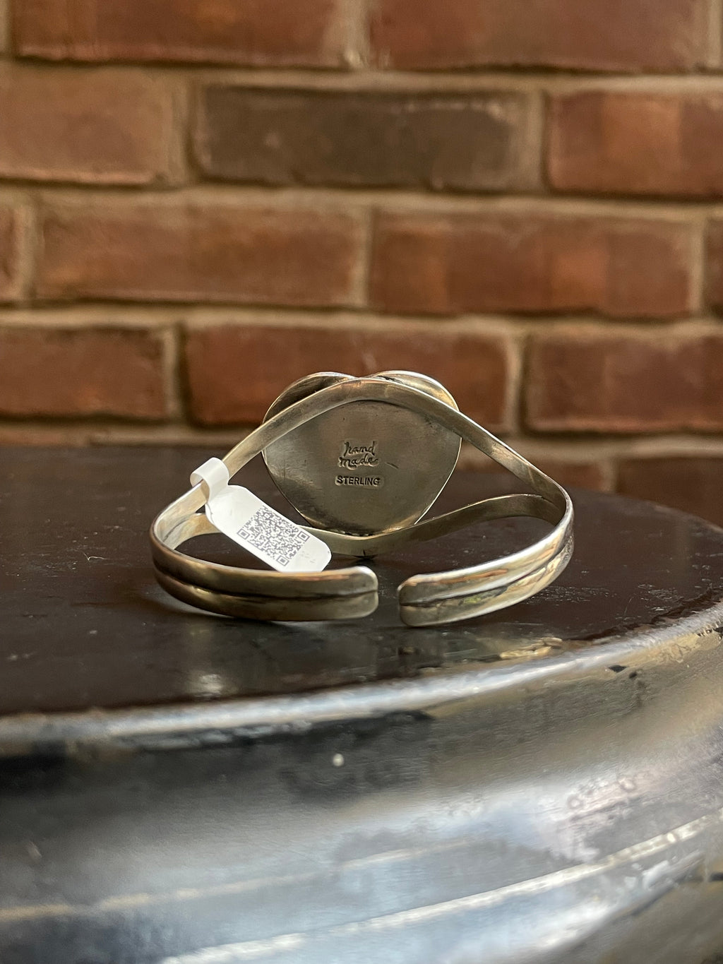 Adjustable Kingman Turquoise Heart Cuff | Sterling Silver | A769