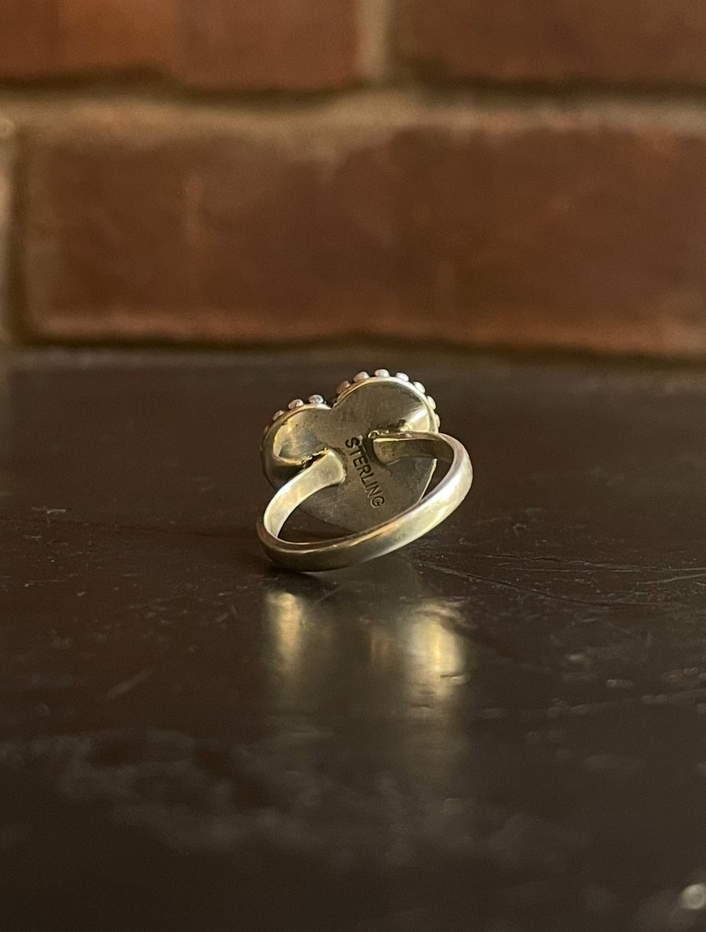 Kingman Turquoise Heart Ring | Sterling Silver | Size 7.75 G367
