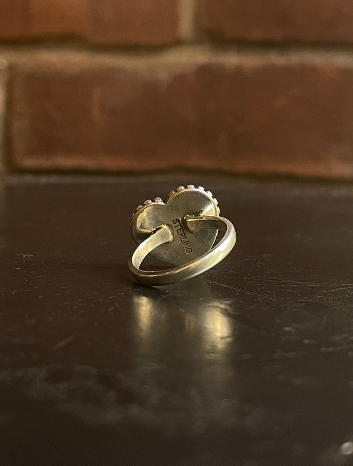 Kingman Turquoise Heart Ring | Sterling Silver | Size 7.75 G367