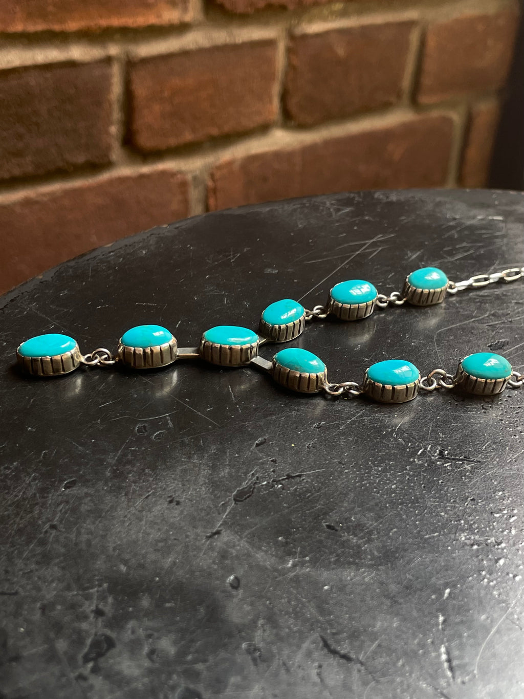 Kingman Turquoise Lariat Necklace | 925 Sterling Silver G592