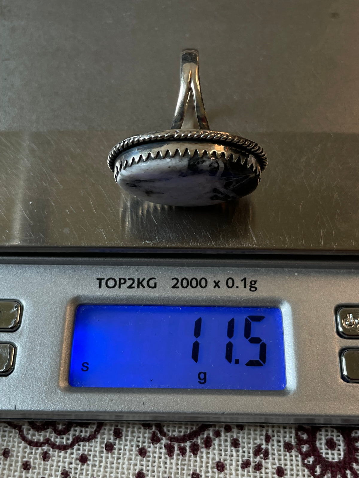 White Buffalo Ring Size 10 | 925 Sterling Silver C427