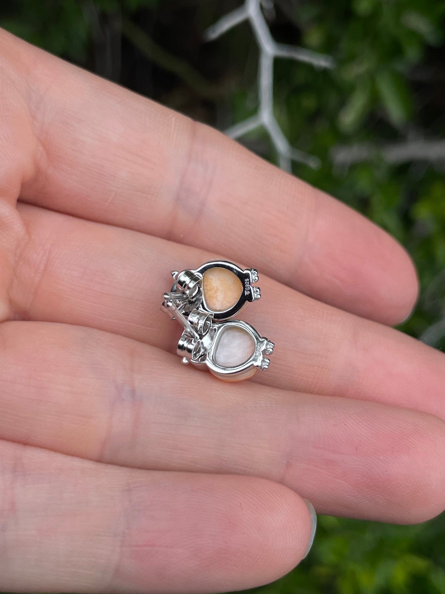 Spiny Oyster Owl Stud Earrings | 925 Sterling Silver B610