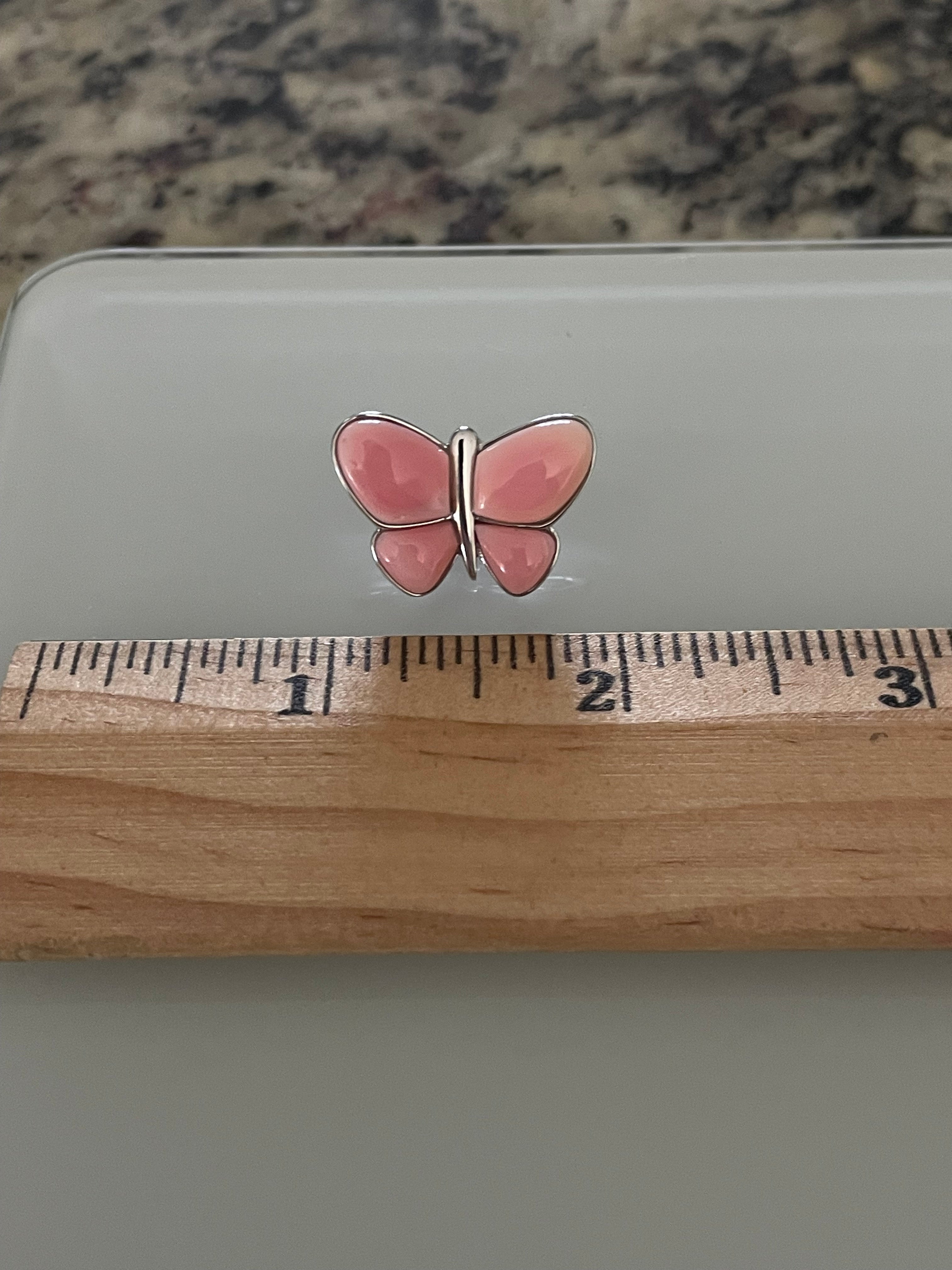 Pink Conch Butterfly Stud Earrings | 925 Sterling Silver E408