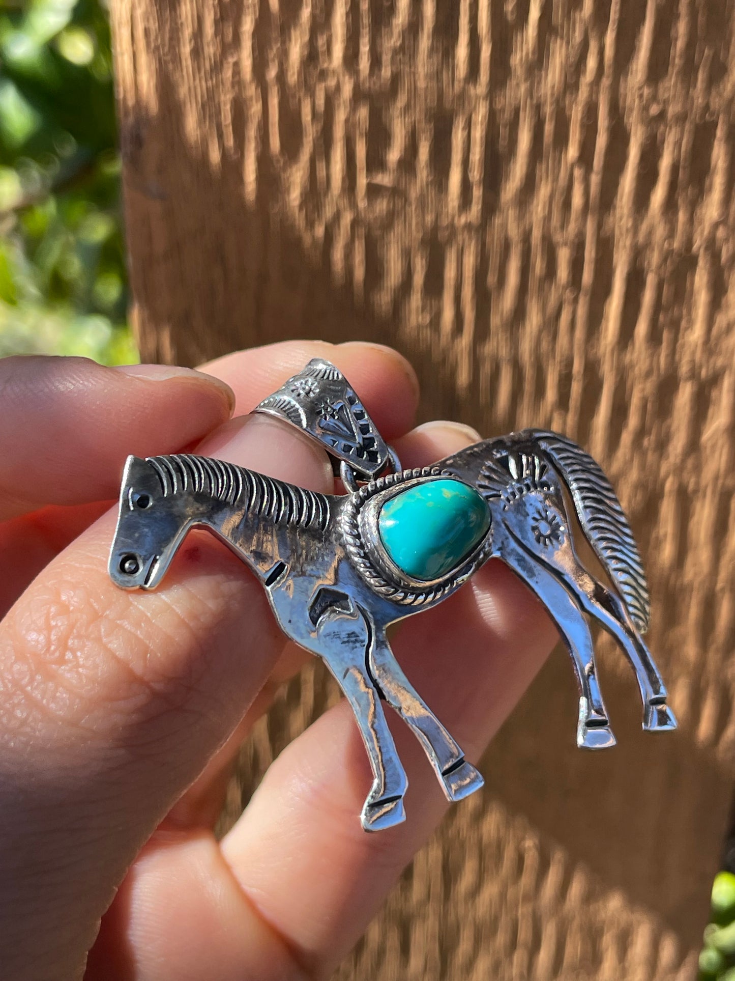 Turquoise Horse Pendant | 925 Sterling Silver B914