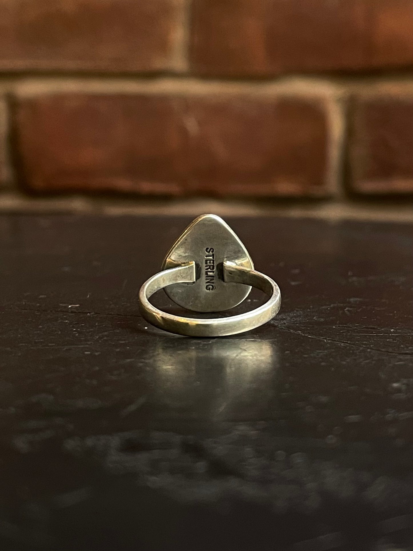 Turquoise Tear Drop Ring Size 8 | 925 Sterling Silver G278