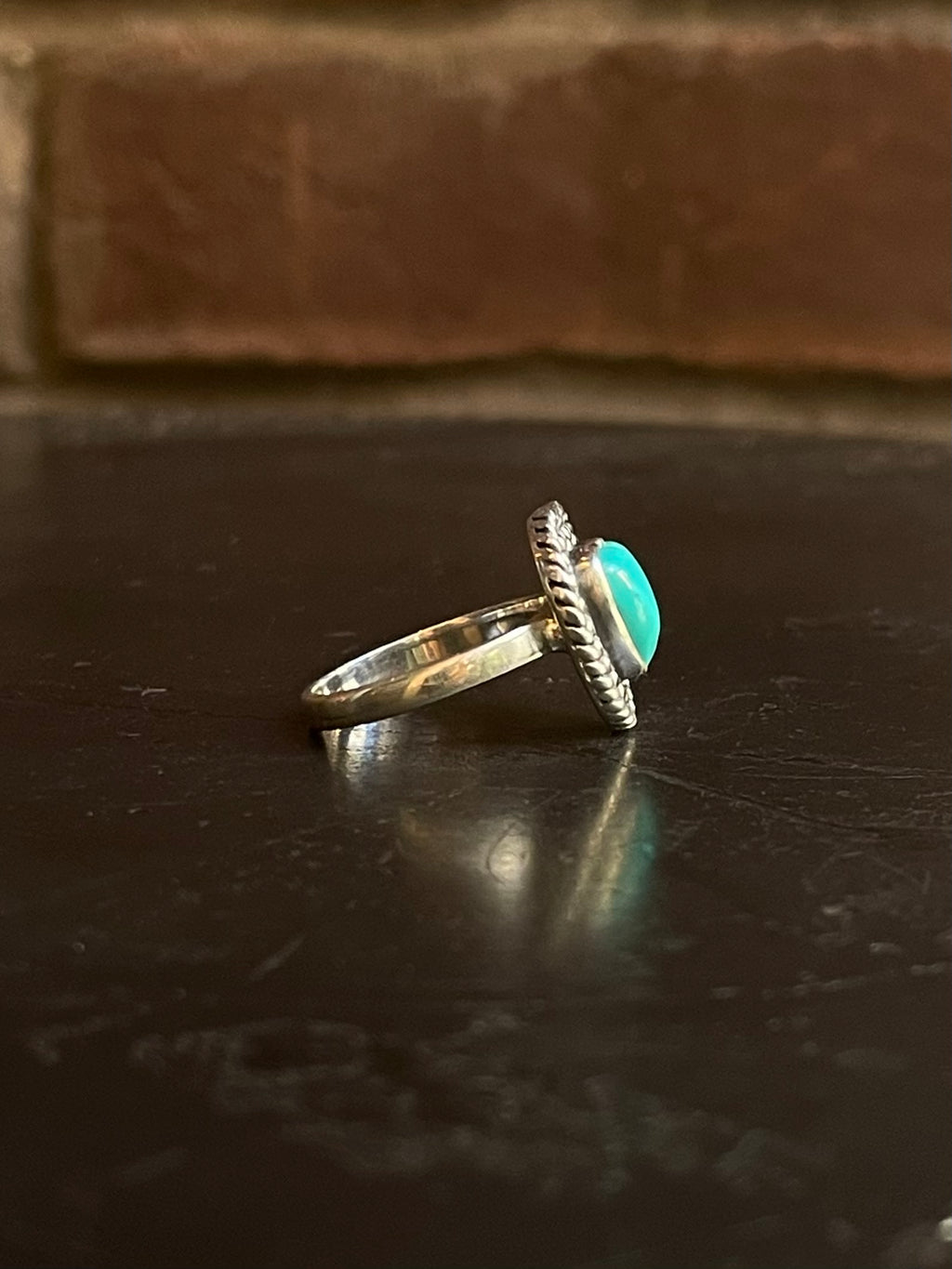 Kingman Turquoise Heart Ring | Sterling Silver | Size 7.75 G367