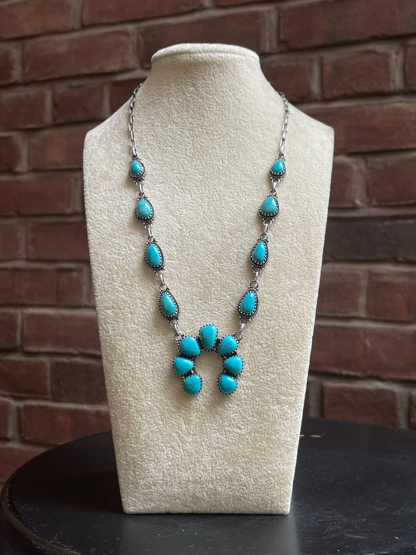 Kingman Turquoise Naja Necklace | 925 Sterling Silver E607