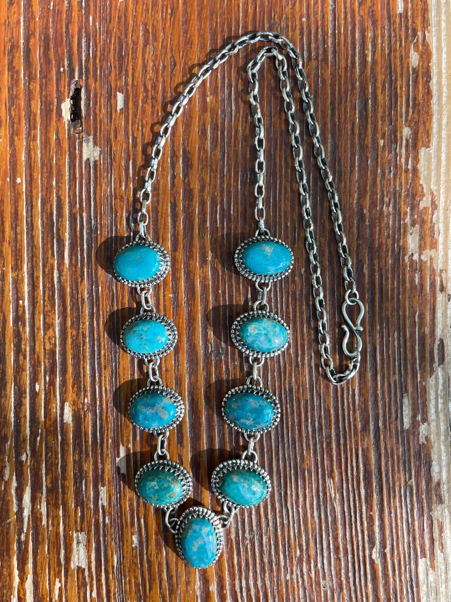 Turquoise Lariat Necklace | Sterling Silver 925 B429