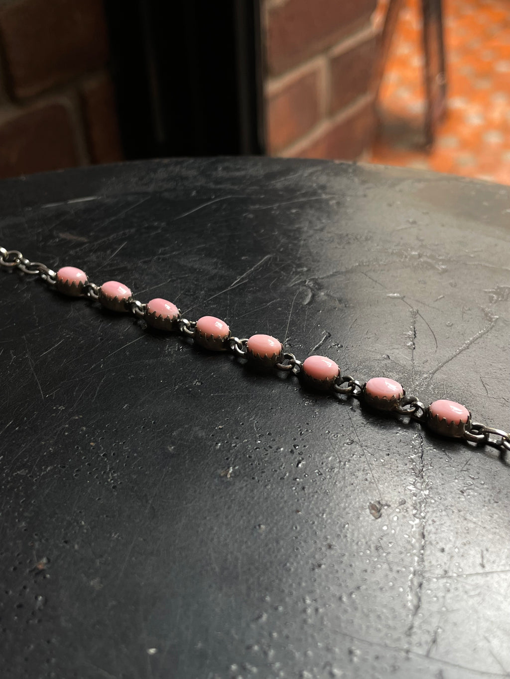 Pink Conch Link Bracelet | 925 Sterling Silver E108