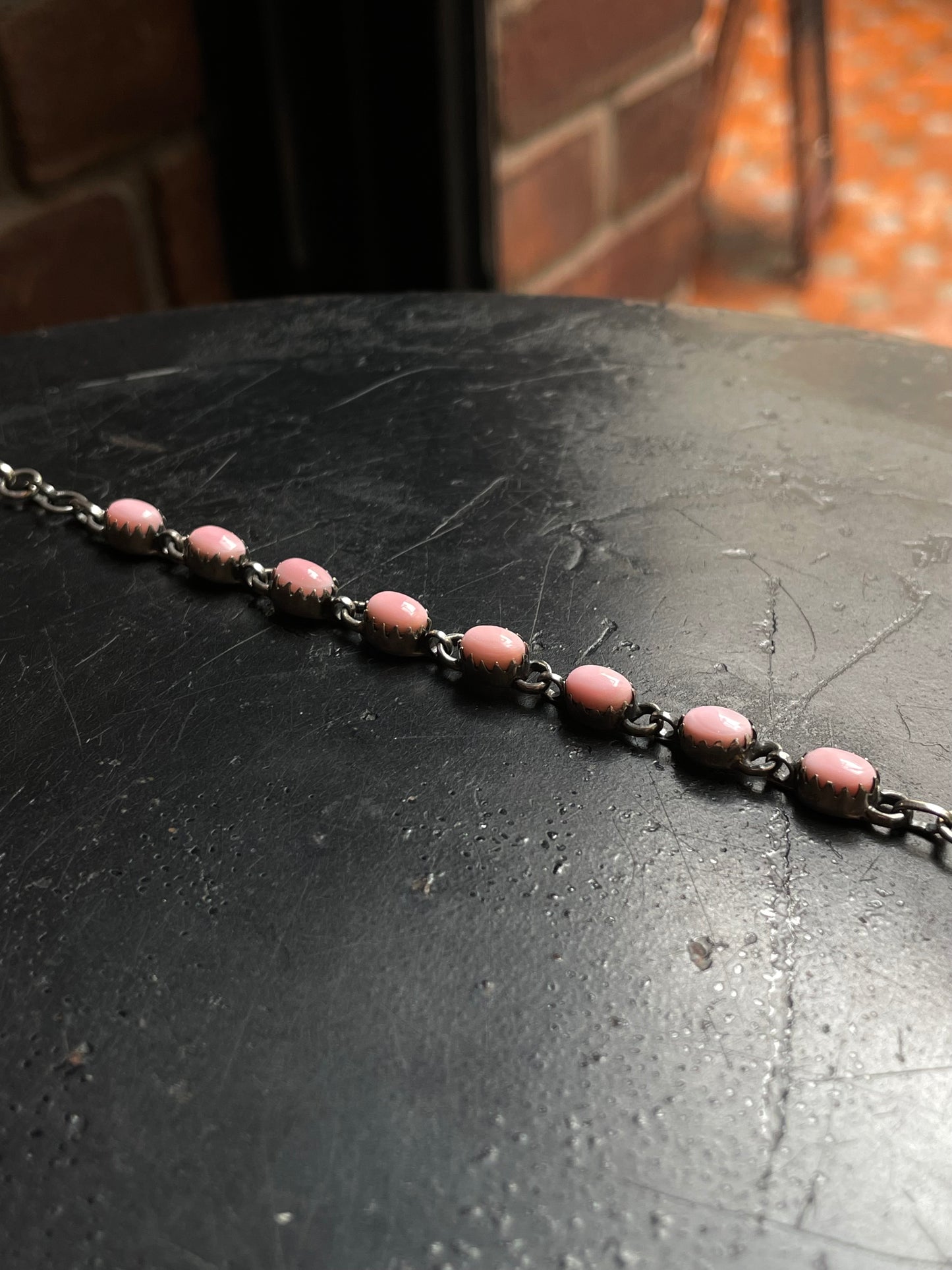 Pink Conch Link Bracelet | 925 Sterling Silver E108