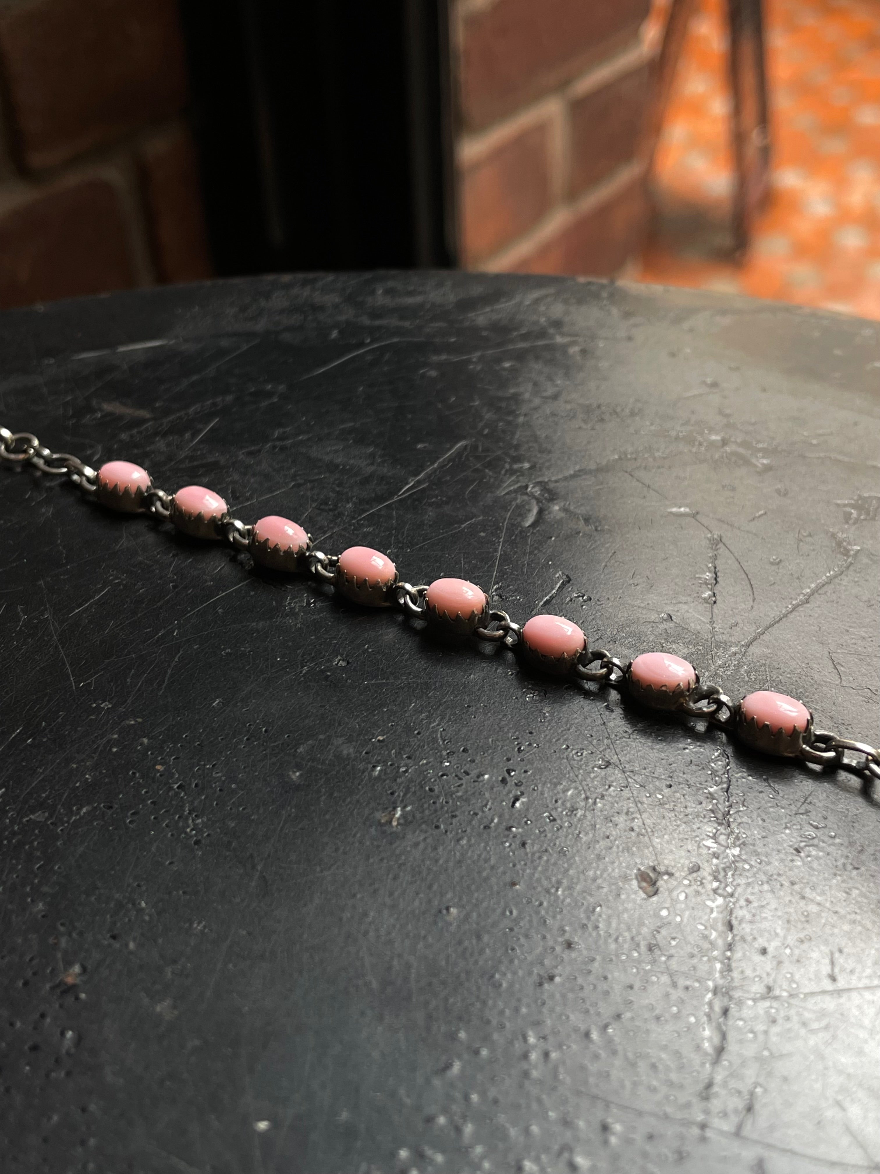 Pink Conch Link Bracelet | 925 Sterling Silver E108