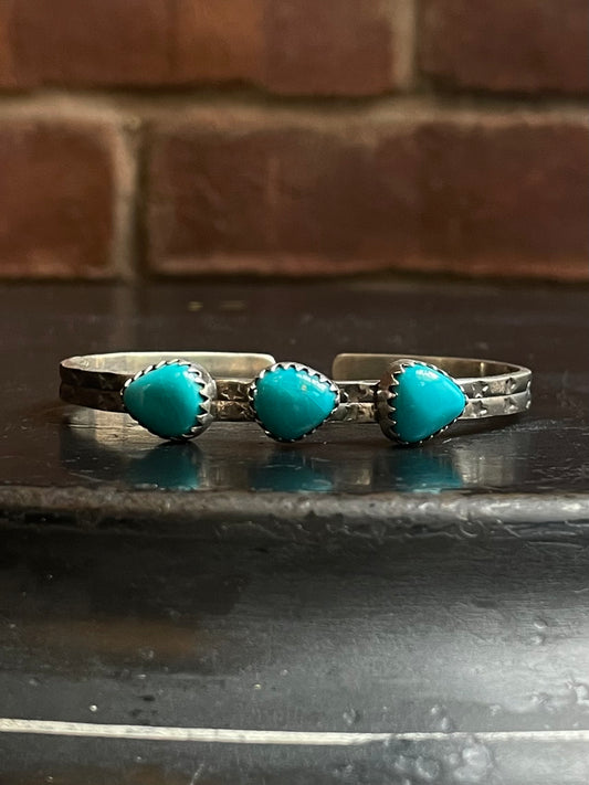 Kingman Turquoise Cuff | Triple Stone | 925 Silver E690