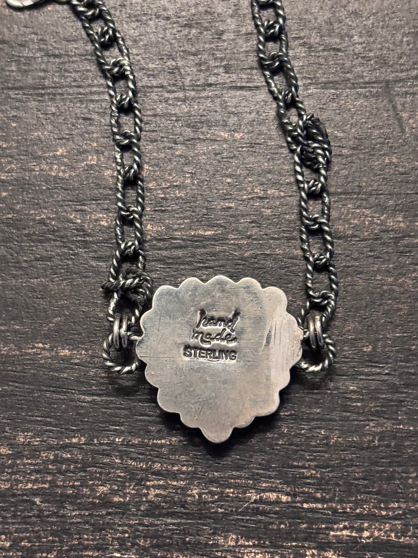 Pink Conch Heart Link Bracelet | 925 Sterling Silver Southwestern Style A002