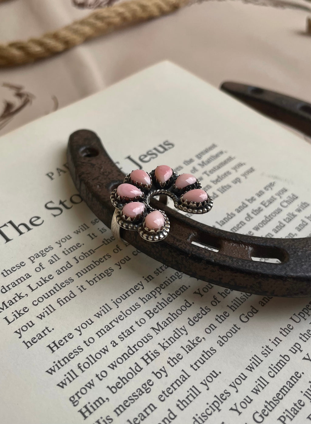 Pink Conch Naja Ring Size 9 | 925 Sterling Silver G793
