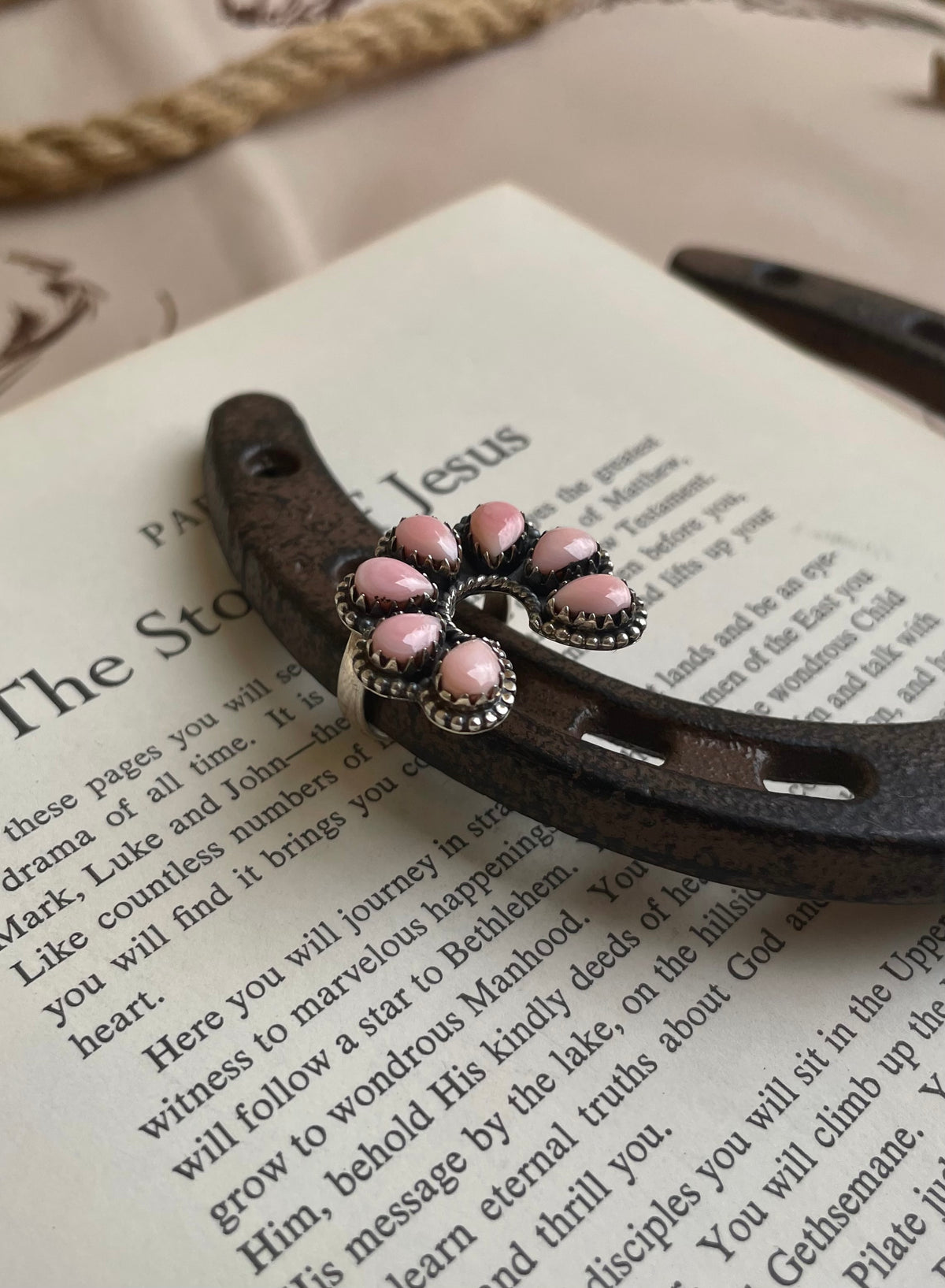 Pink Conch Naja Ring Size 9 | 925 Sterling Silver G793