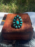 Turquoise Cluster Ring Size 6.5 | 925 Sterling Silver D257