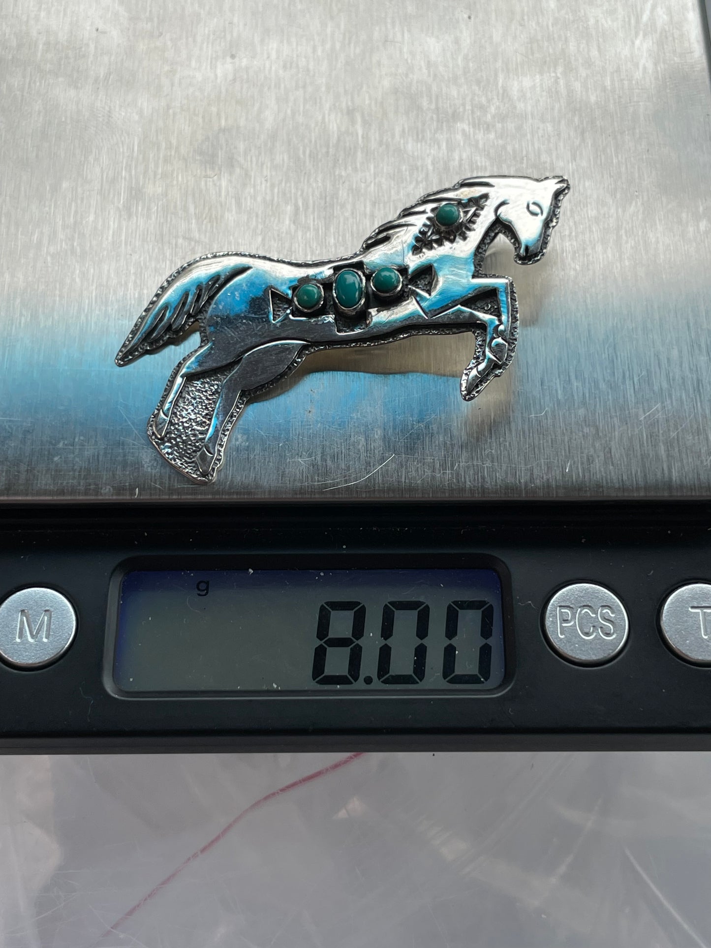 Turquoise Horse Pendant | Sterling Silver 925 B731